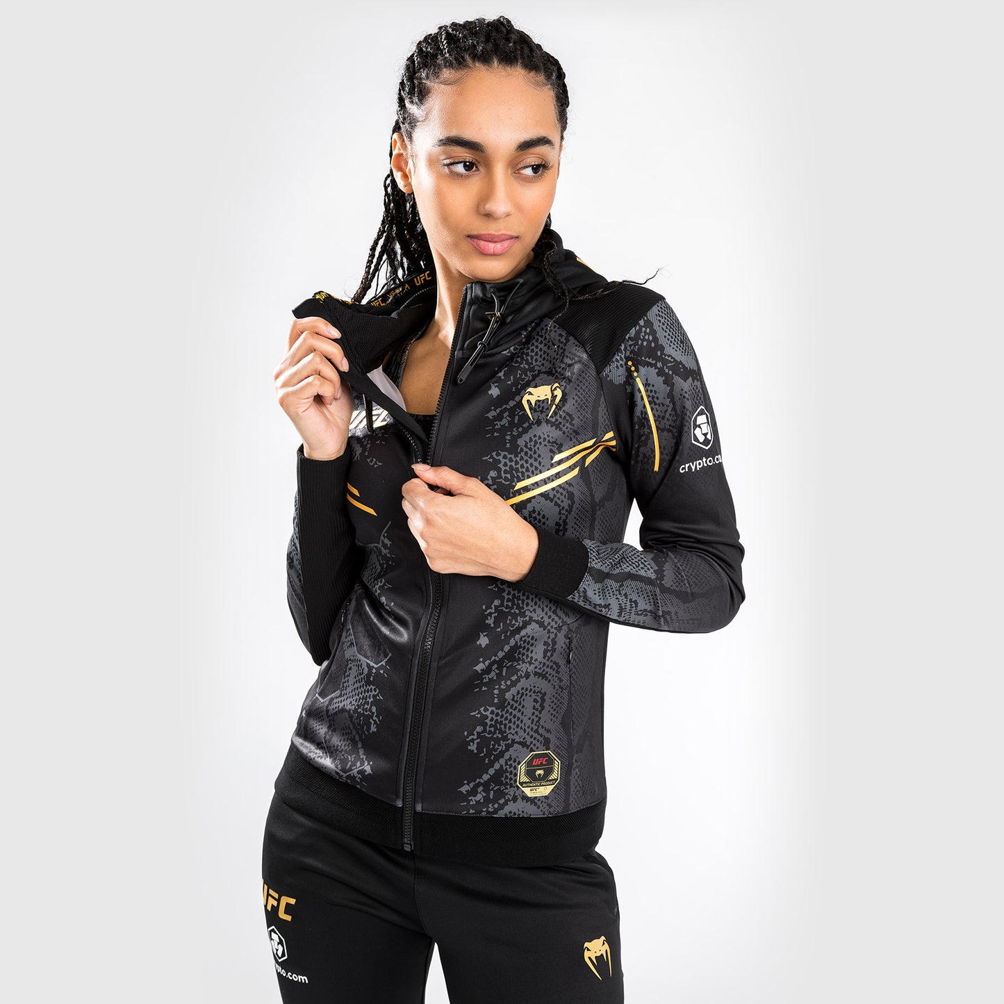 UFC Adrenaline by Venum Authentic Fight Night 여성용 워크아웃 후디 – 챔피언