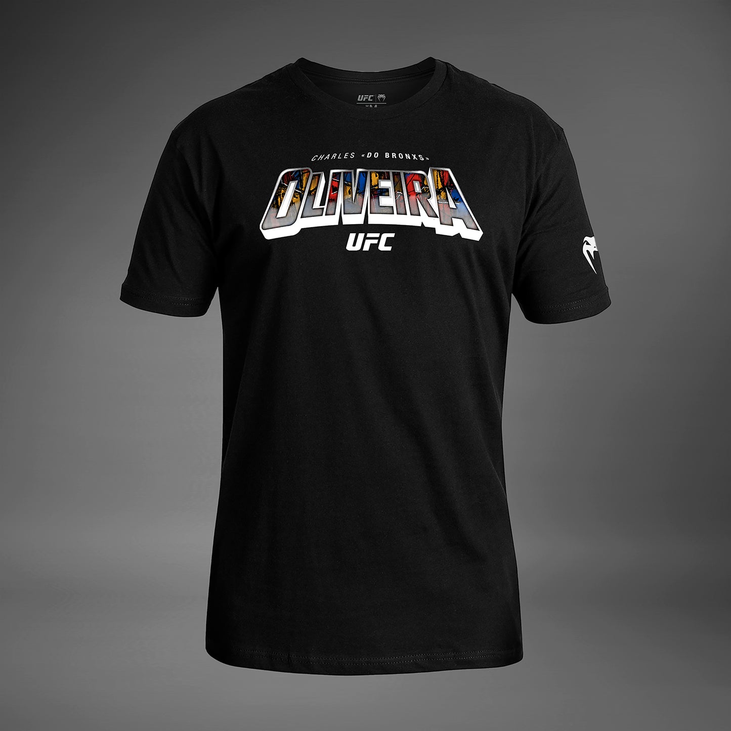 남성용 UFC Unrivaled by Venum 블랙 Charles Oliveira 티셔츠