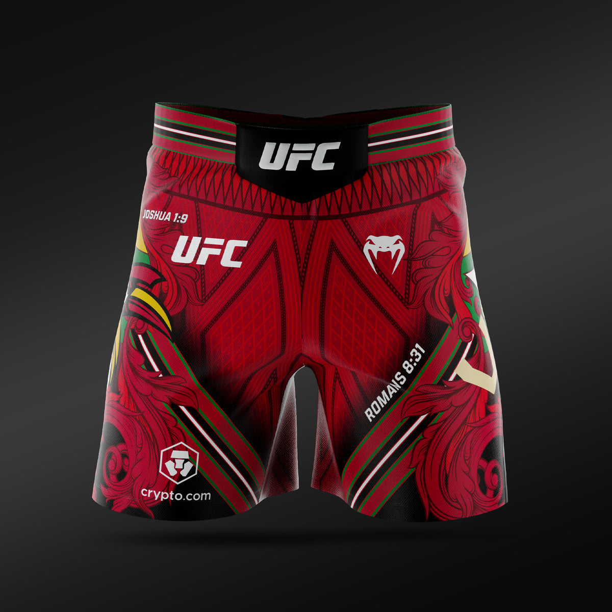 UFC Adrenaline Unrivaled by Venum 남성 파이트 쇼츠 숏 핏 조슈 밴 - 레드