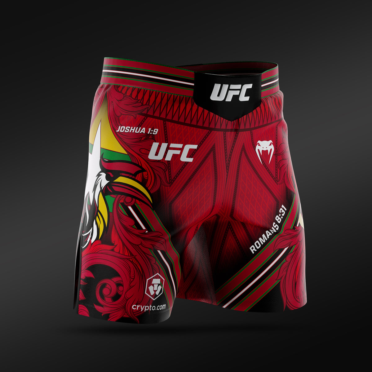 UFC Adrenaline Unrivaled by Venum 남성 파이트 쇼츠 숏 핏 조슈 밴 - 레드
