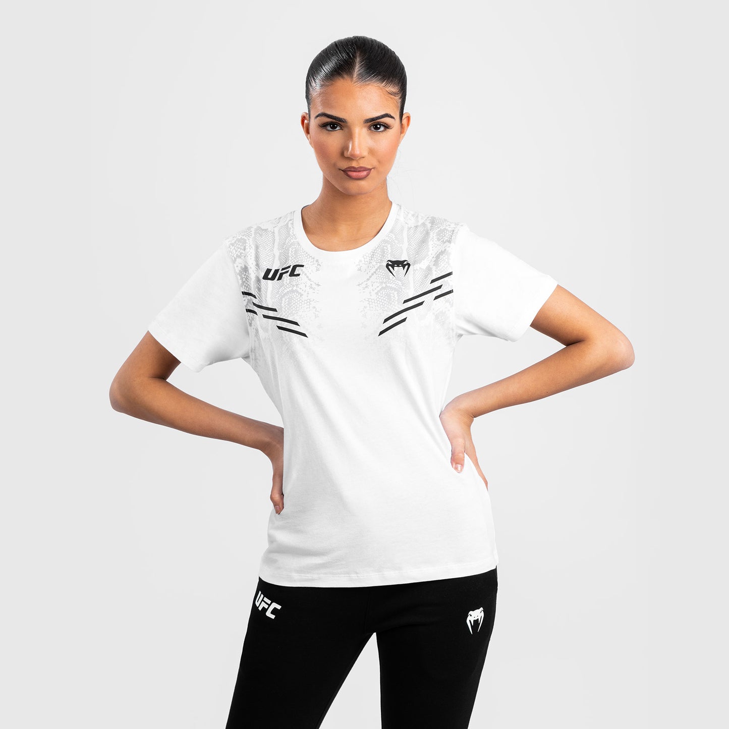 UFC Adrenaline by Venum Replica 여성용 반팔 티셔츠 – 화이트