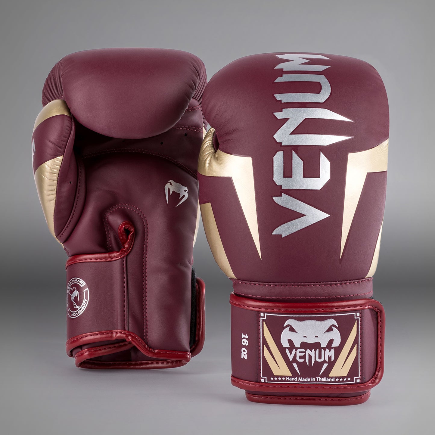 Venum Elite 복싱 글러브 – 버건디/골드