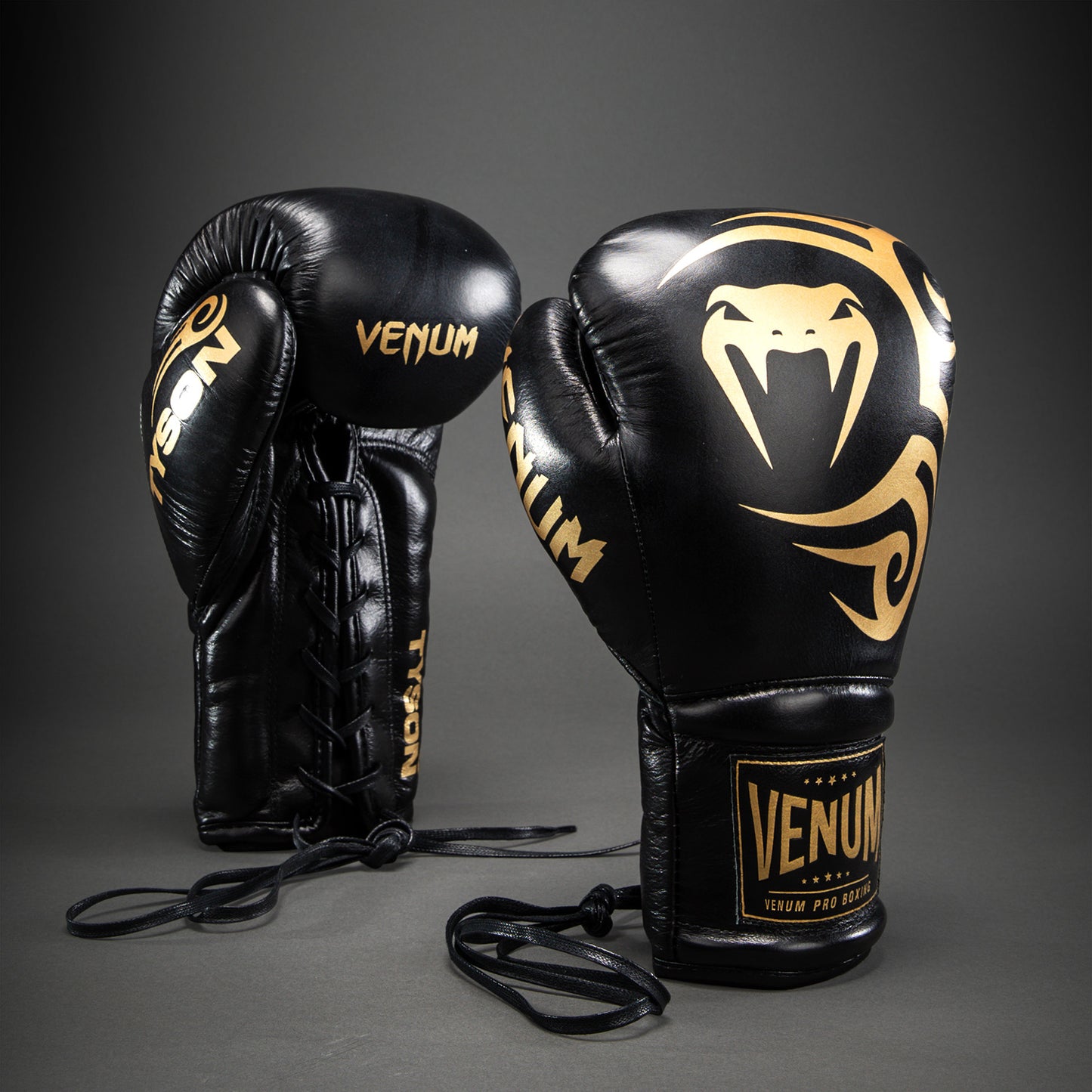 Venum Giant 2.0 Mike Tyson Pro 복싱 글러브 레이스 포함 – 블랙/골드