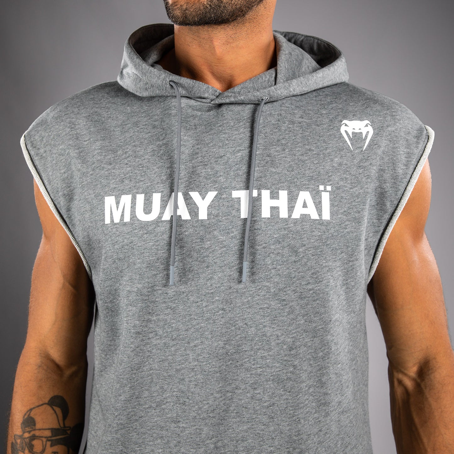 Venum Muay Thai VT 민소매 후드티셔츠 – 헤더 그레이