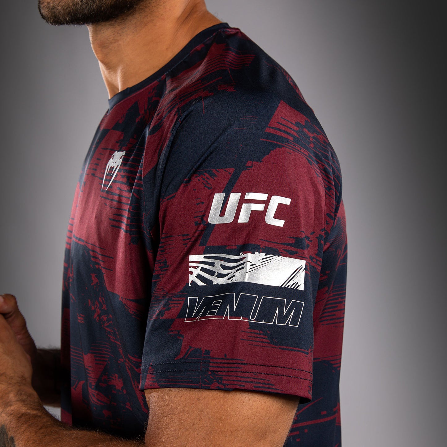 남성용 UFC Zenith by Venum 네이비 블루 어센틱 파이트 위크 퍼포먼스 반팔 티셔츠