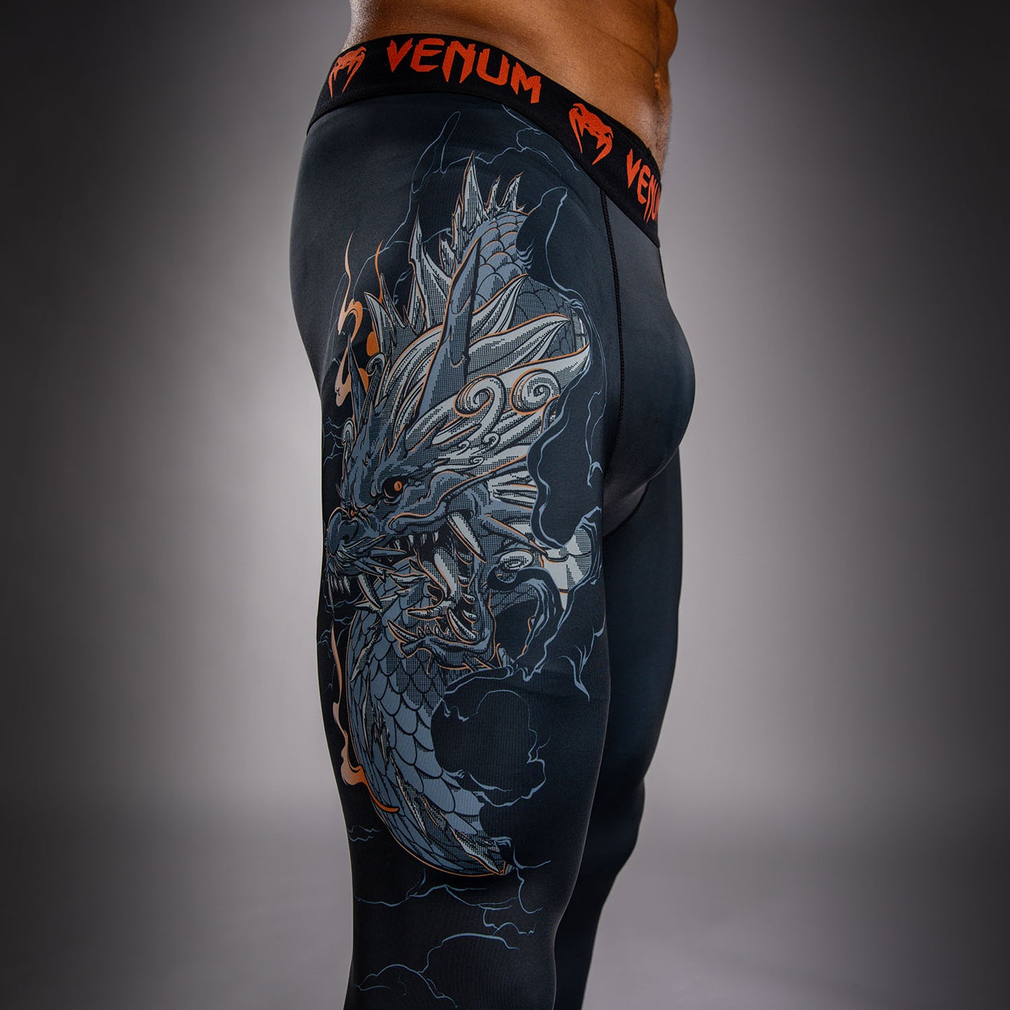 Venum Thunder Dragon 스패츠 – 블랙/그레이/코퍼