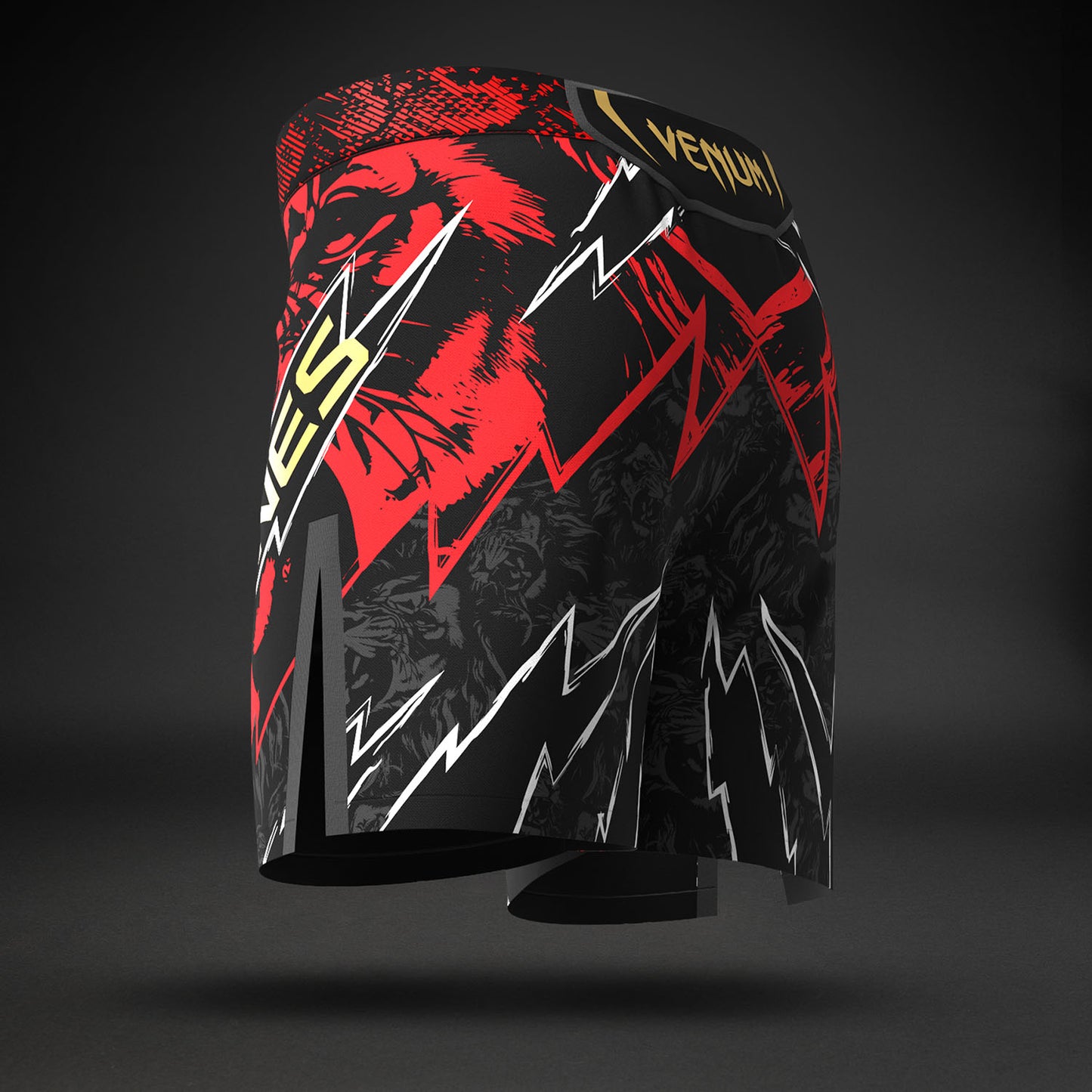 Men's UFC Unrivaled by Venum 레드 존 존스 쇼트 핏 파이트 쇼츠