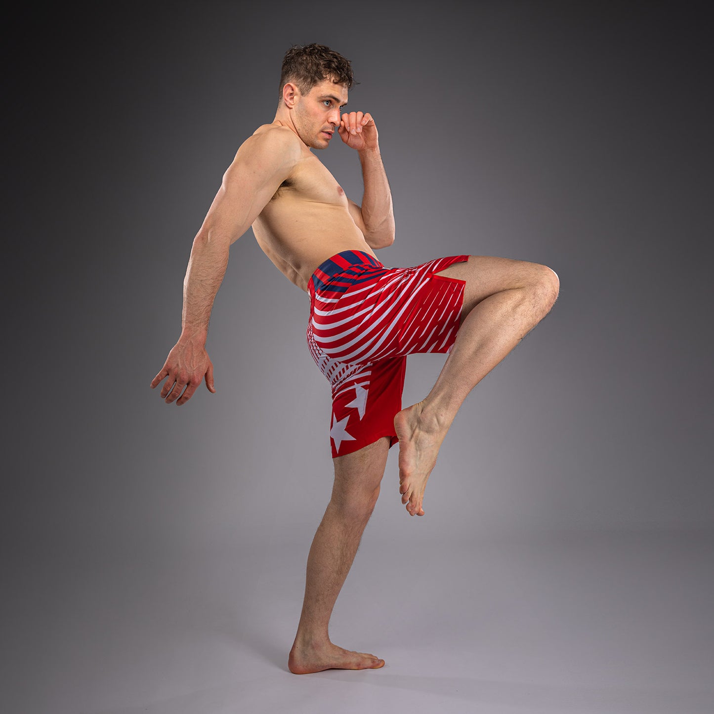Official UFC Freedom 250 by Venum 남성용 Authentic Fight Night 파이트 쇼츠 쇼트 핏 - 레드