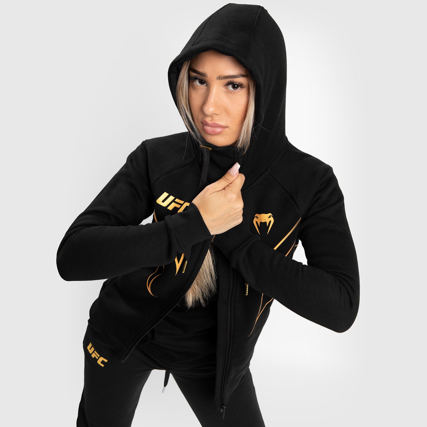 UFC Venum Fight Night 2.0 Replica 여성용 풀 집업 후디 – 챔피언