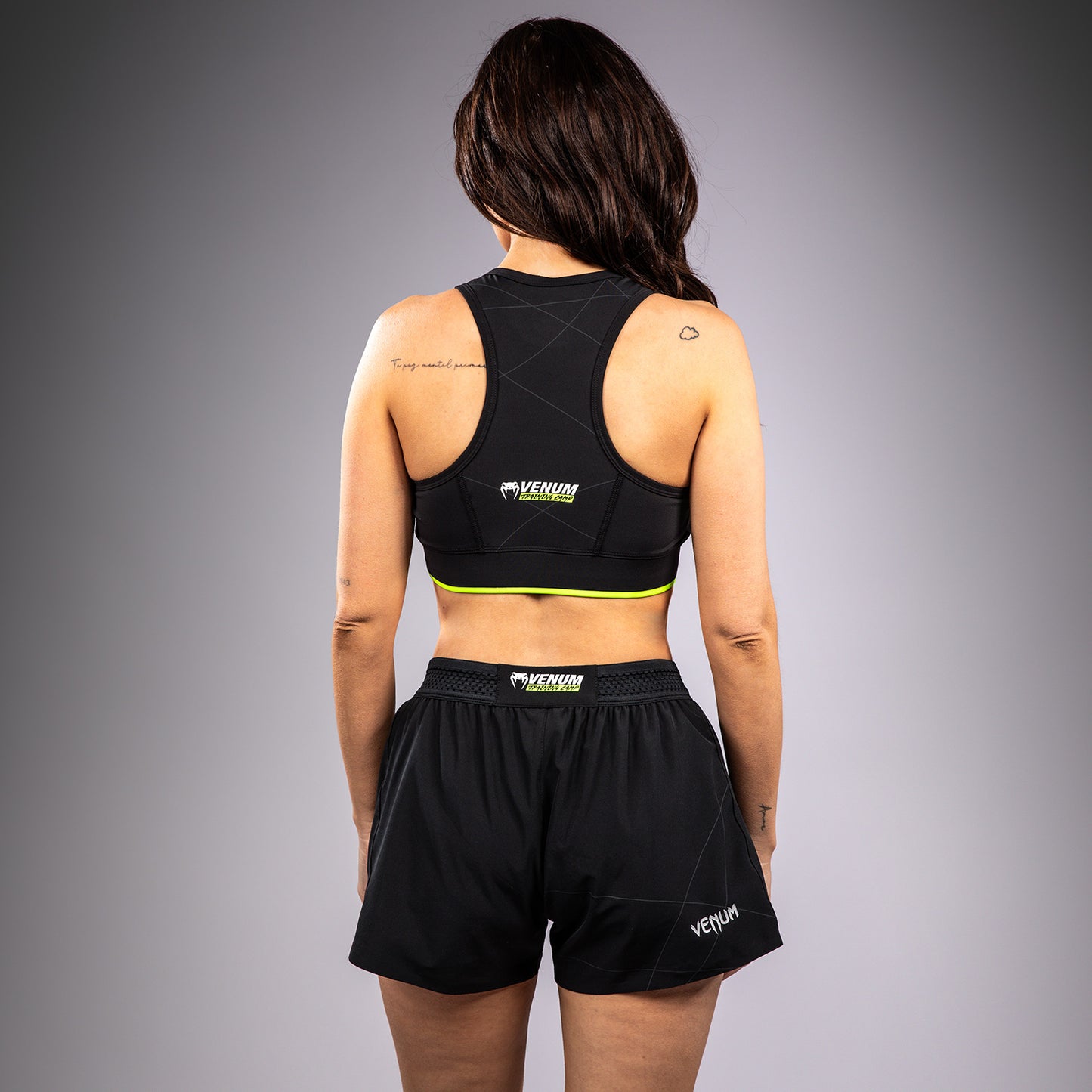 Venum Training Camp 4.0 스포츠 브라 – 블랙/네온 옐로우