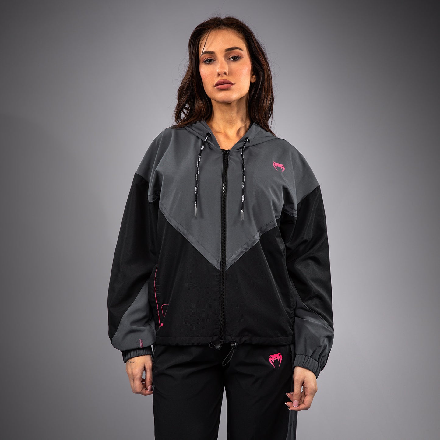 Venum Tactical XT 트랙 자켓 – 블랙/스톰 그레이