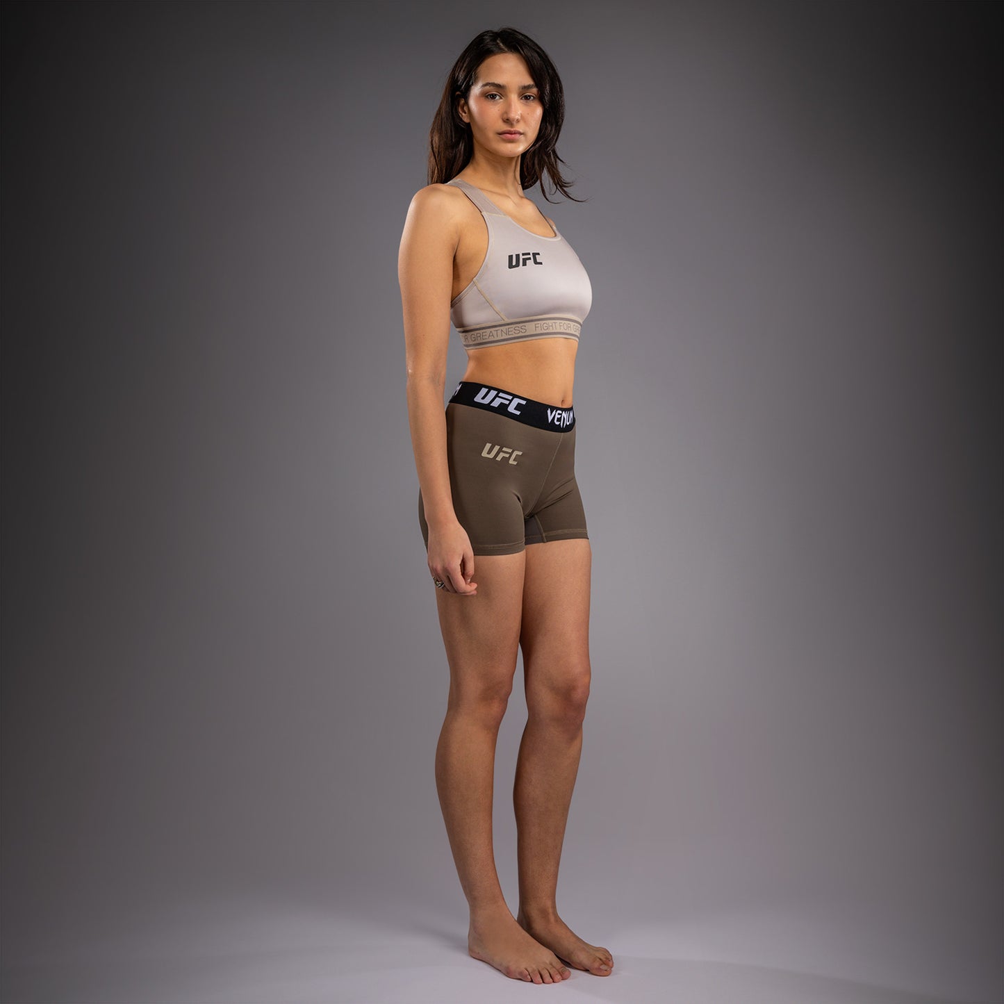Venum UFC Unity by Venum Authentic Fight Week 여성 기능성 컴프레션 쇼츠 - 브라운