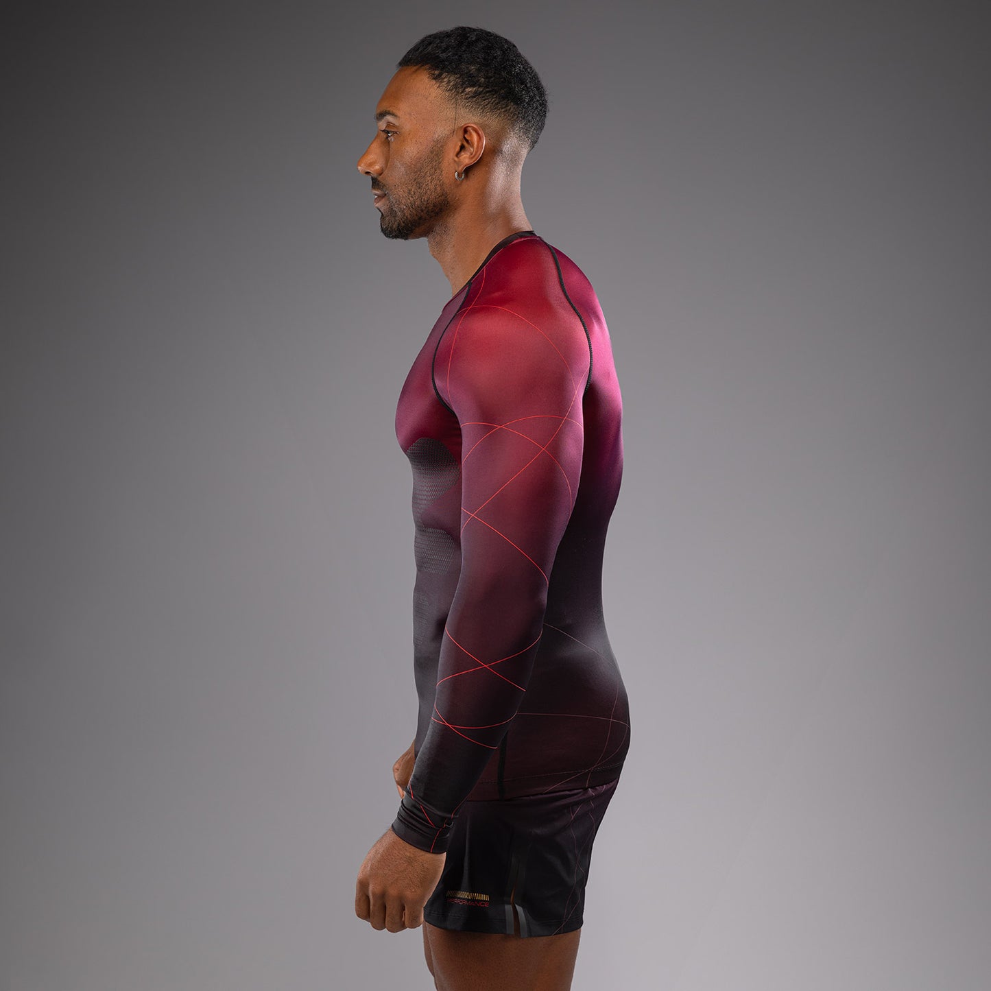 Venum Tactical XT 남성용 긴팔 래쉬가드 – 블랙/버건디/골드