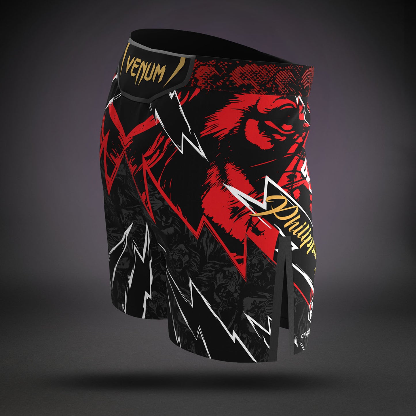 Men's UFC Unrivaled by Venum 레드 존 존스 쇼트 핏 파이트 쇼츠