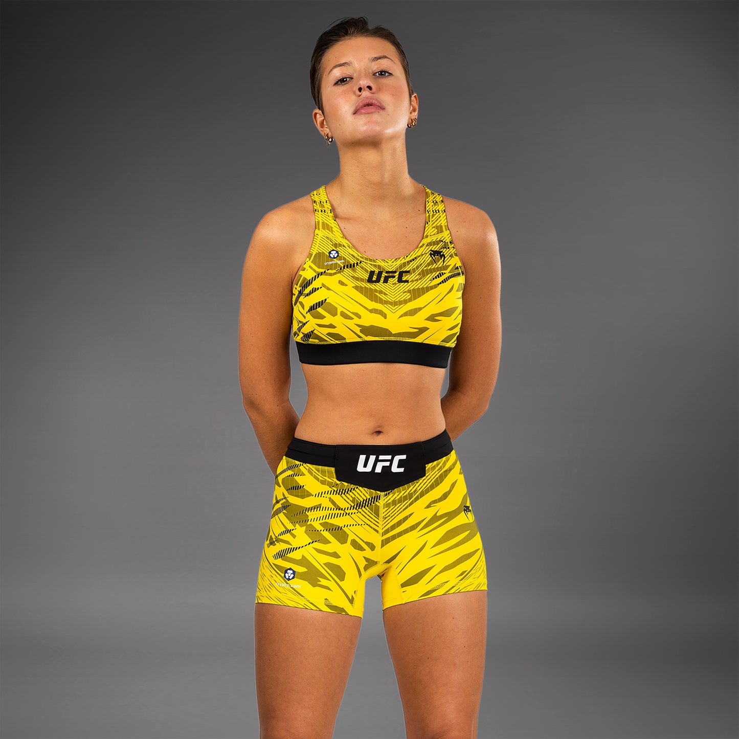 UFC Fusion by Venum 여성용 발리 투도 쇼츠 – 숏 핏 – 옐로우