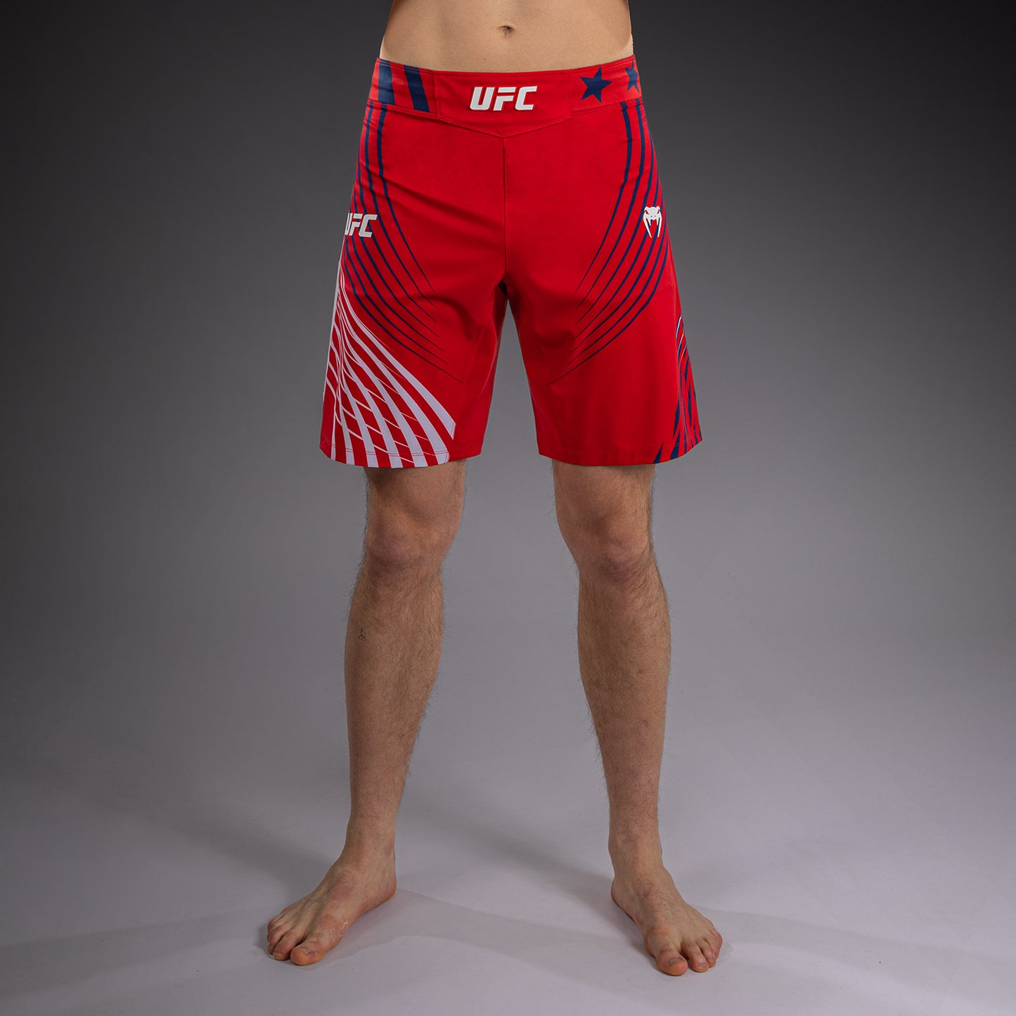 Official UFC Freedom 250 by Venum 남성용 Authentic Fight Night 파이트 쇼츠 쇼트 핏 - 레드