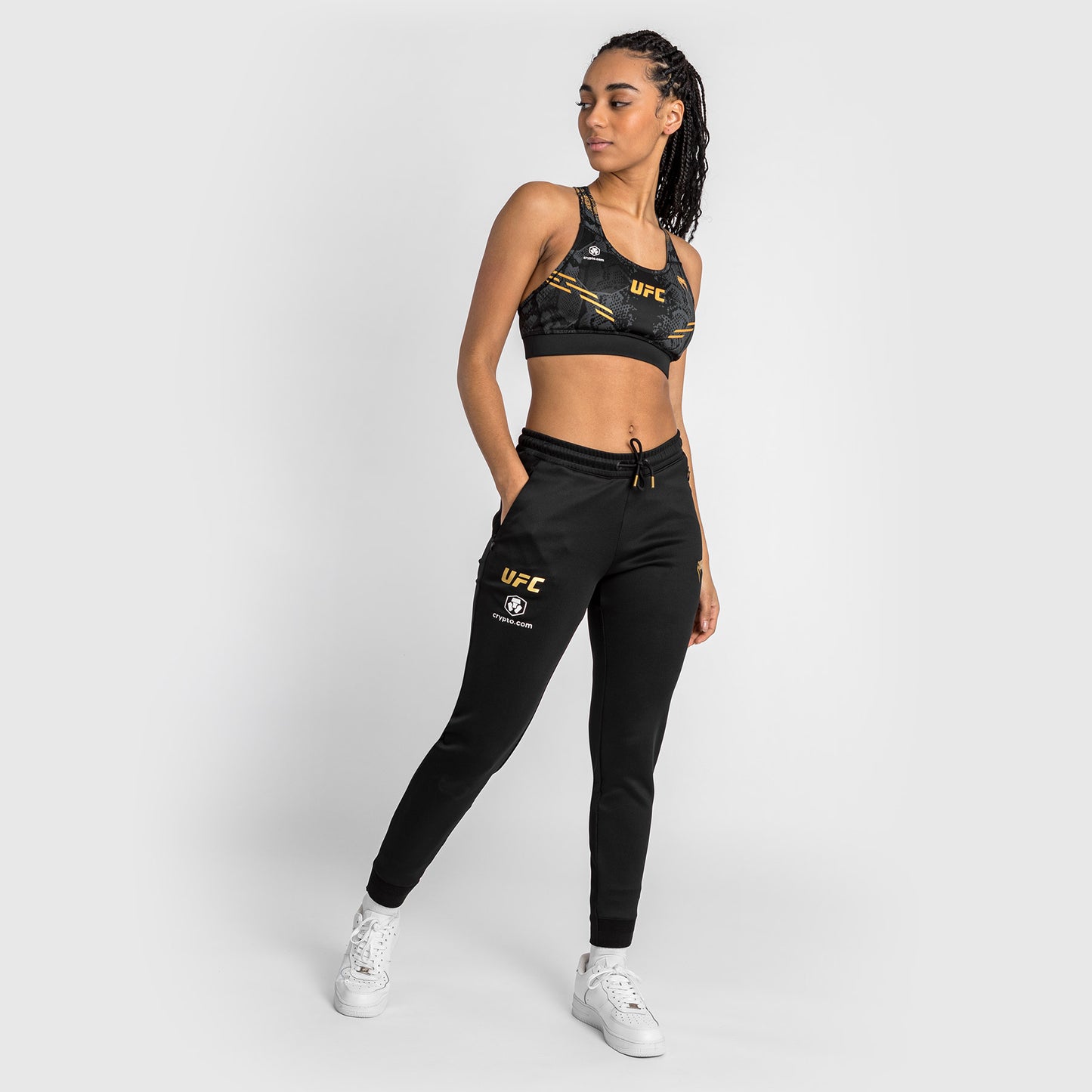 UFC Adrenaline by Venum 여성용 어센틱 파이트 나이트 워크아웃 팬츠 – 챔피언