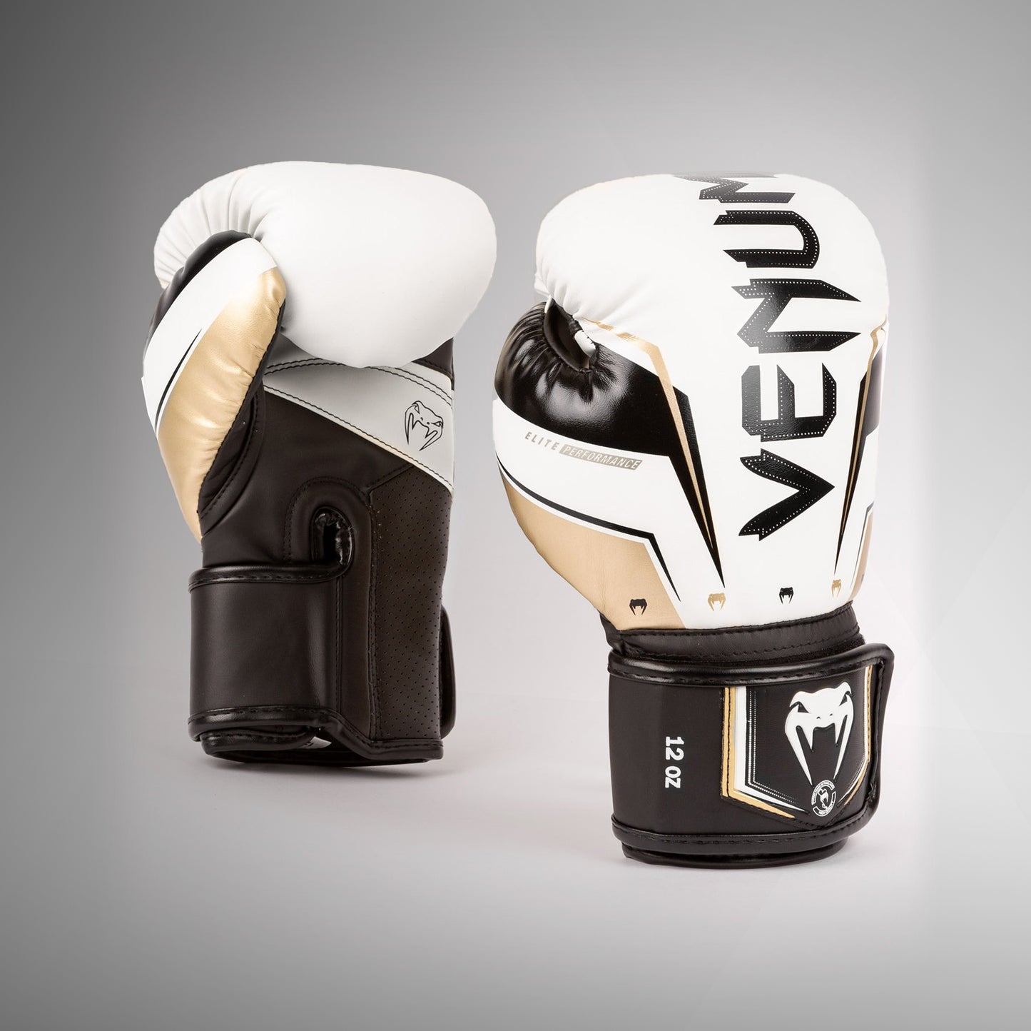 Venum Elite Evo 복싱 글러브 – 화이트/골드