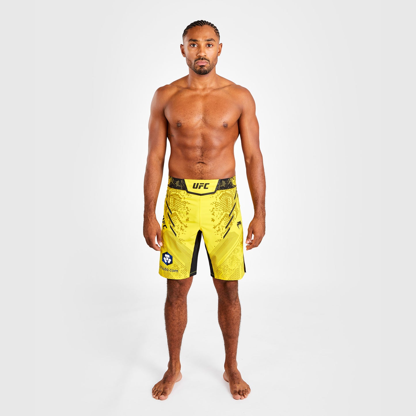UFC Adrenaline by Venum 남성용 파이트 쇼츠 – 롱 핏 – 옐로우