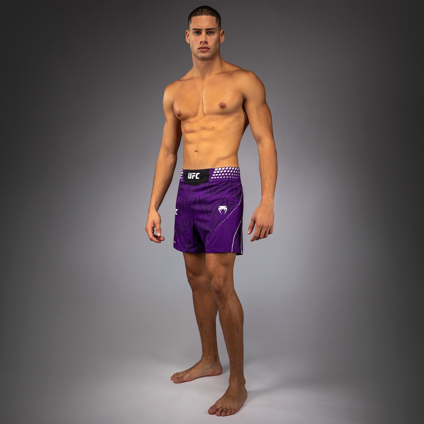 남성용 UFC Zenith by Venum 퍼플 어센틱 파이트 나이트 쇼츠 핏 파이트 쇼츠