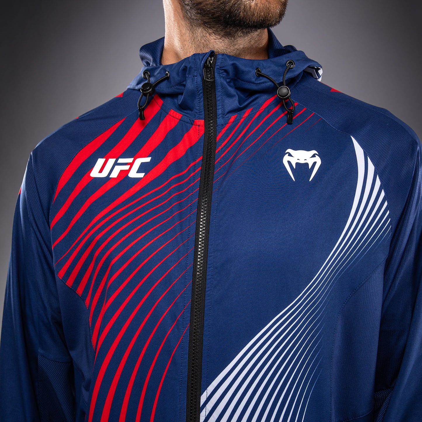 Official UFC Freedom 250 by Venum 남성용 Authentic Fight Night 워크아웃 후디 - 블루