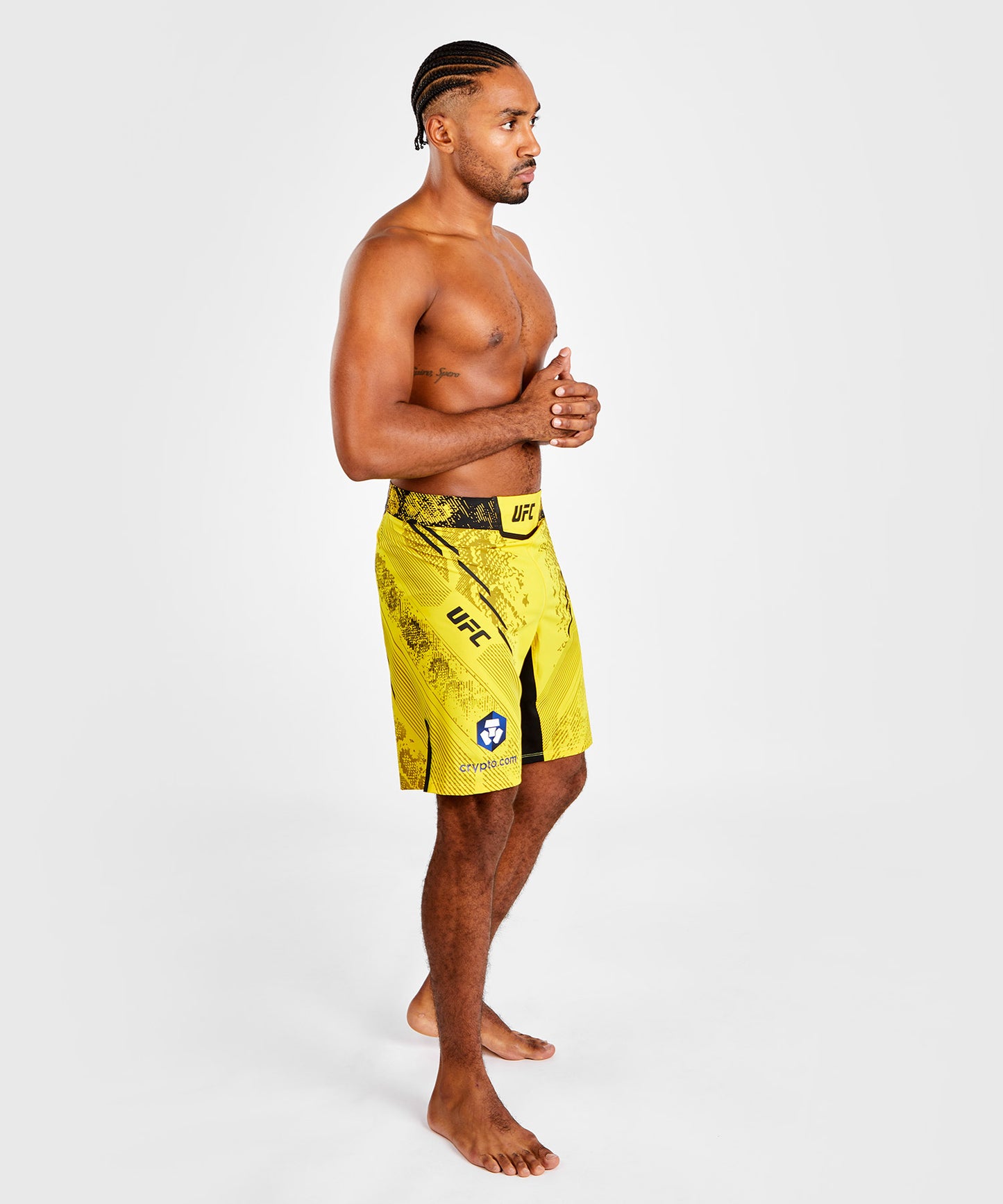 UFC Adrenaline by Venum Personalized Authentic Fight Night Men's Fight Short - Long Fit - Yellow