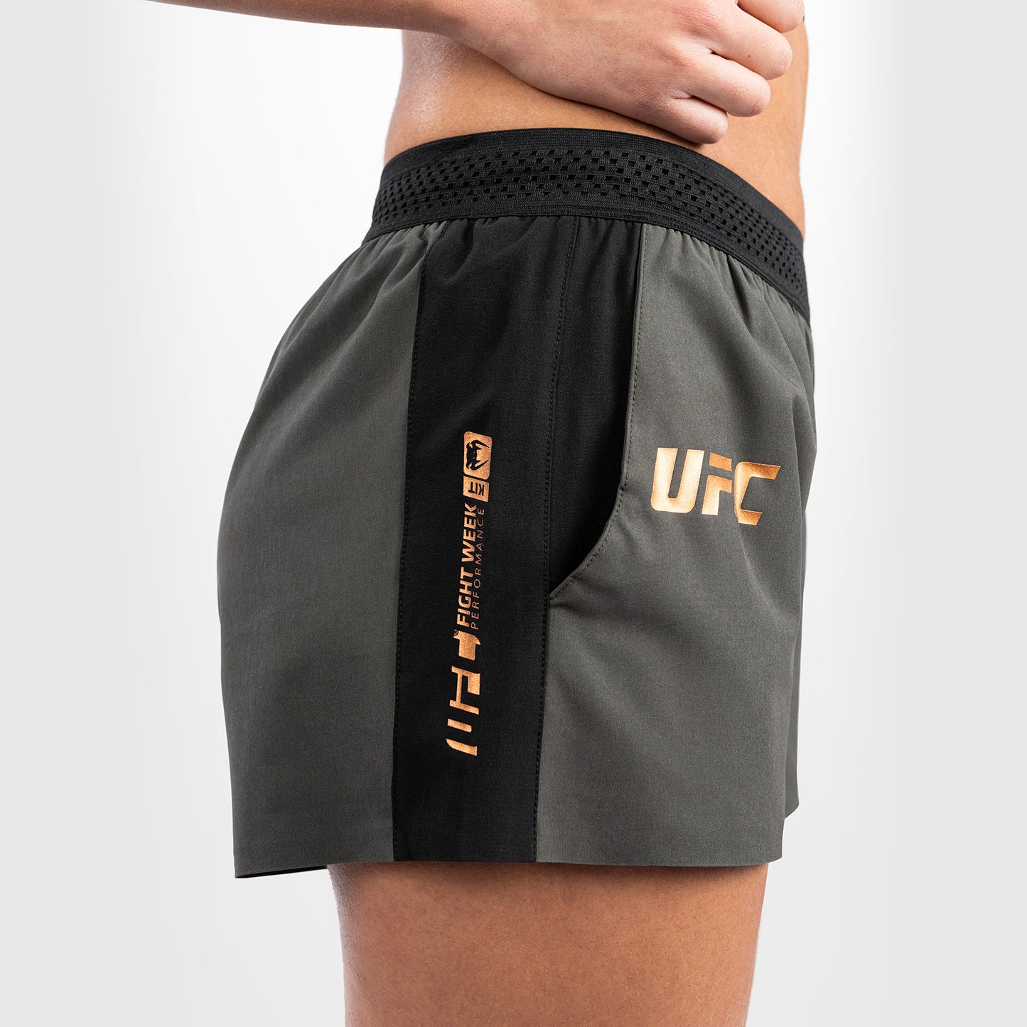 UFC Adrenaline by Venum Fight Week 여성용 퍼포먼스 쇼츠 – 카키