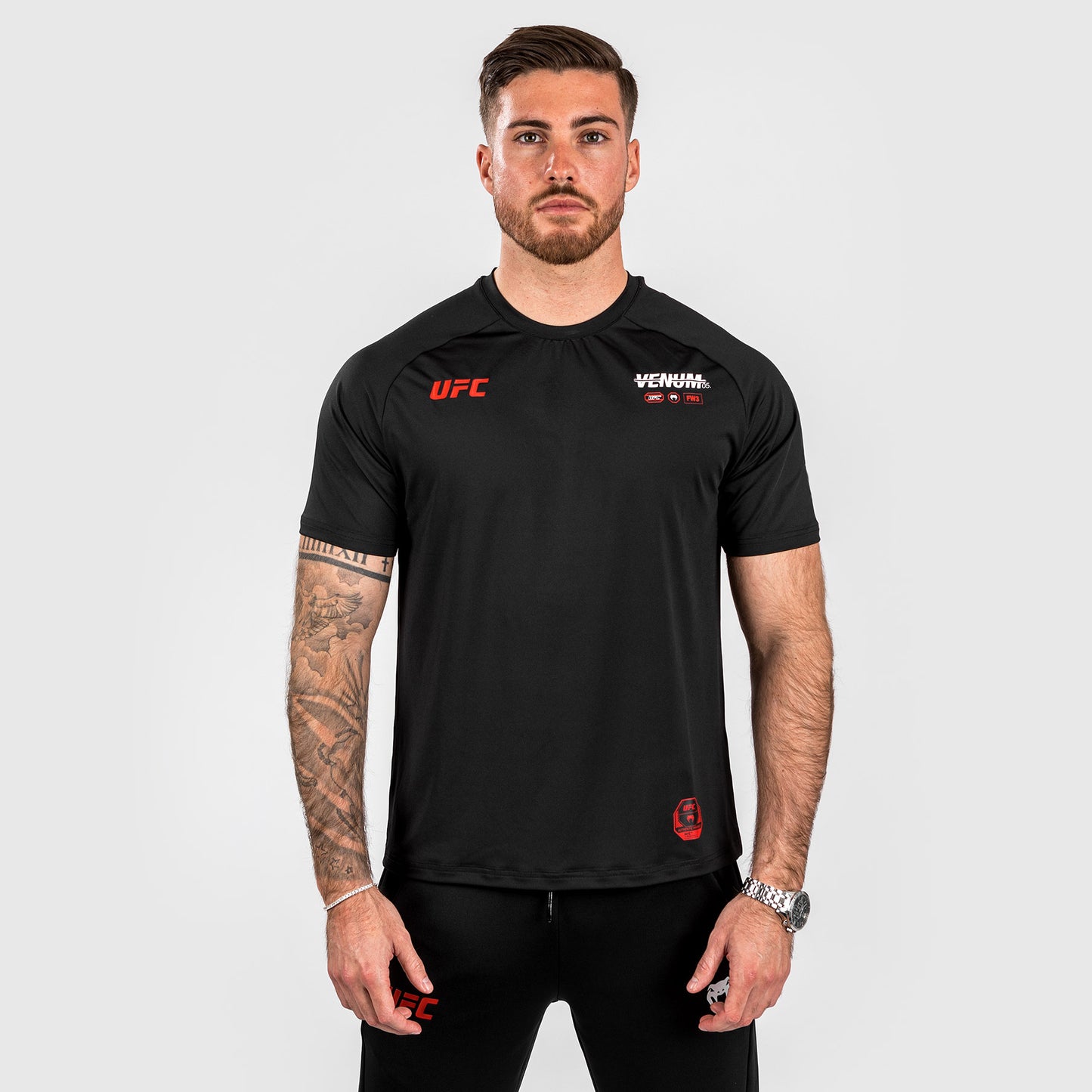 UFC Adrenaline by Venum Fight Week 남성용 드라이 테크 티셔츠 – 블랙