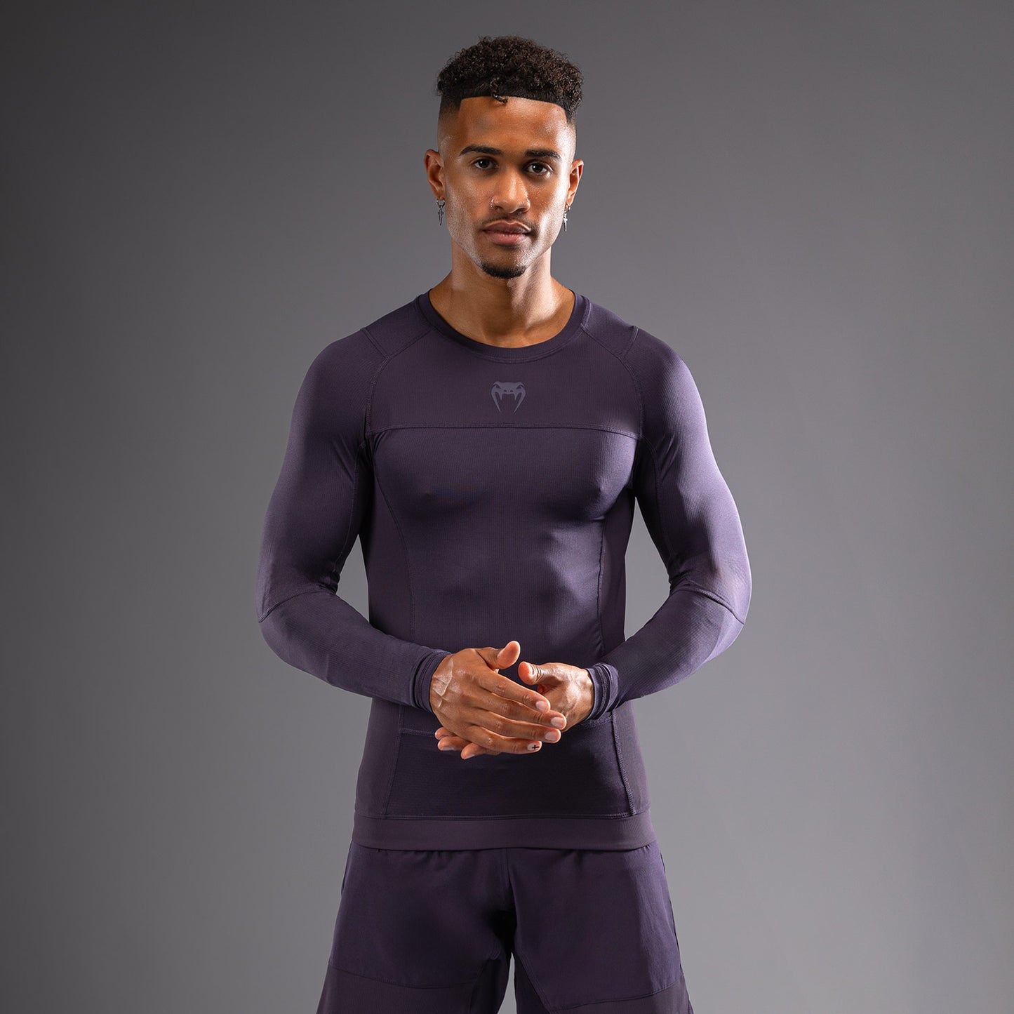 Venum G-Fit Air 남성용 긴팔 래쉬가드 – 다크 퍼플