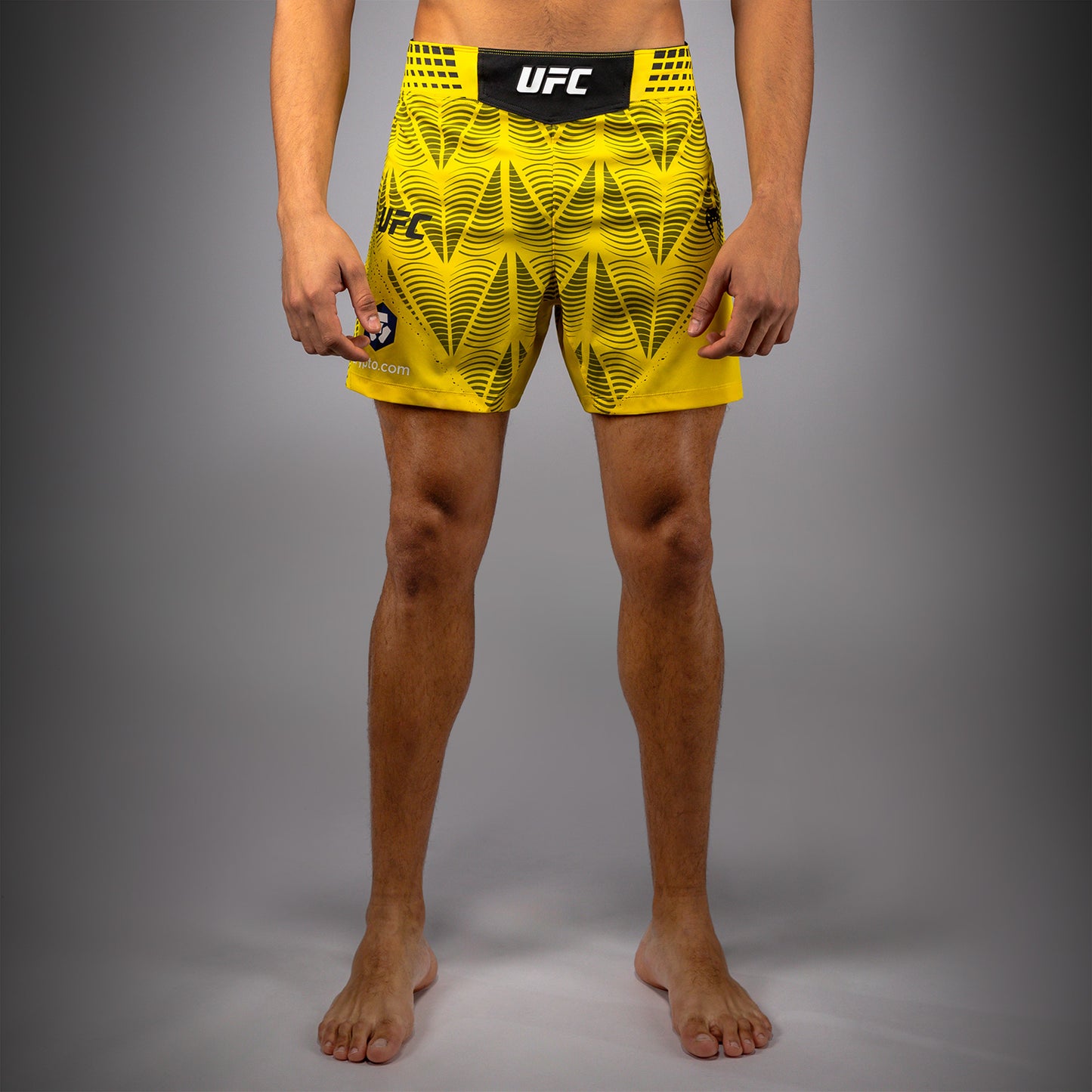 남성용 UFC Zenith by Venum 옐로우 어센틱 파이트 나이트 쇼츠핏 파이트 쇼츠