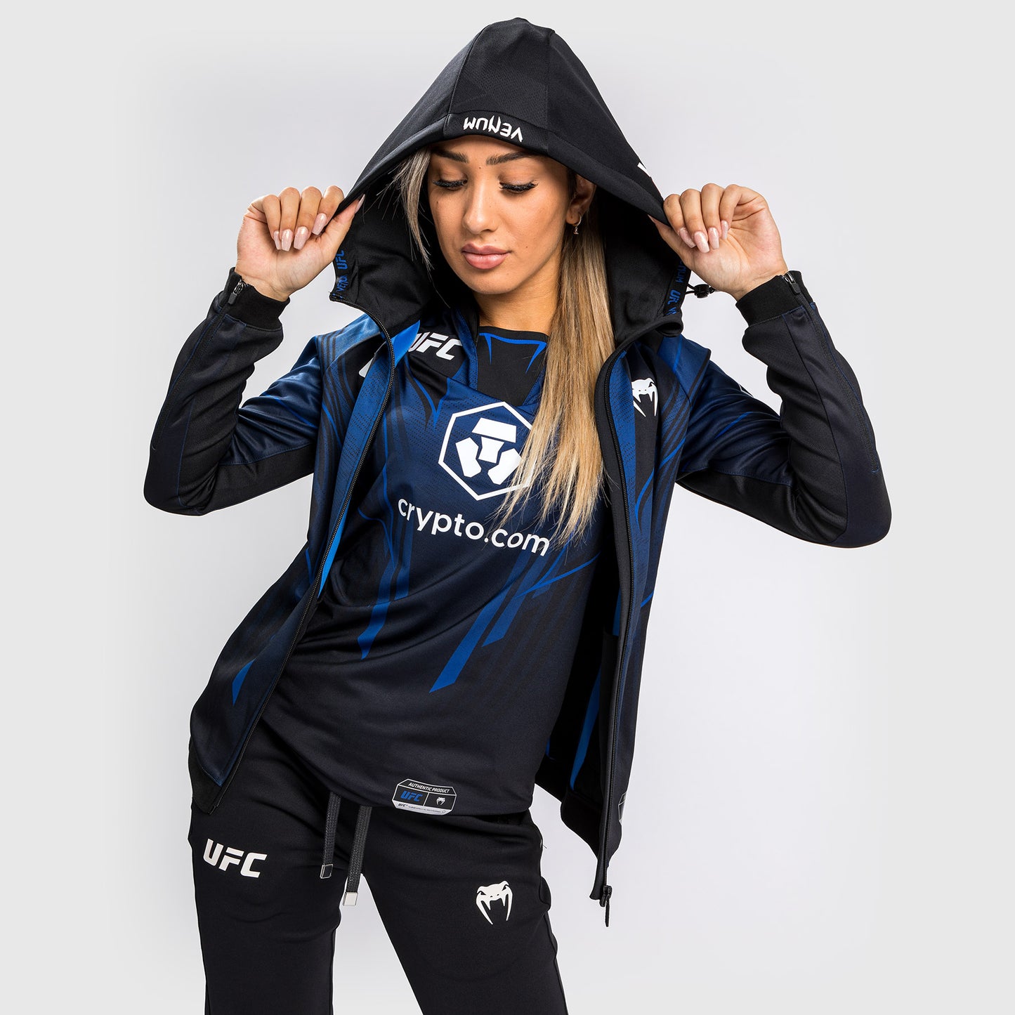 Ufc Authentic Fight Night 2.0 Kit By Venum 여성용 워크아웃 후디 – 미드나잇 에디션