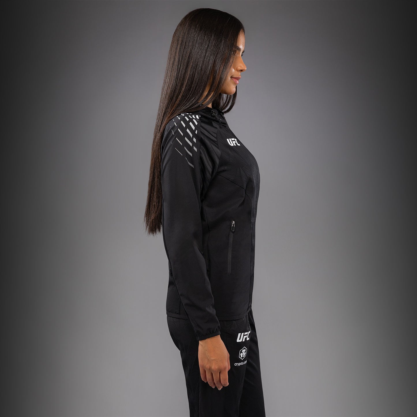 Women's UFC Zenith by Venum Black 오센틱 파이트 나이트 워크아웃 후디