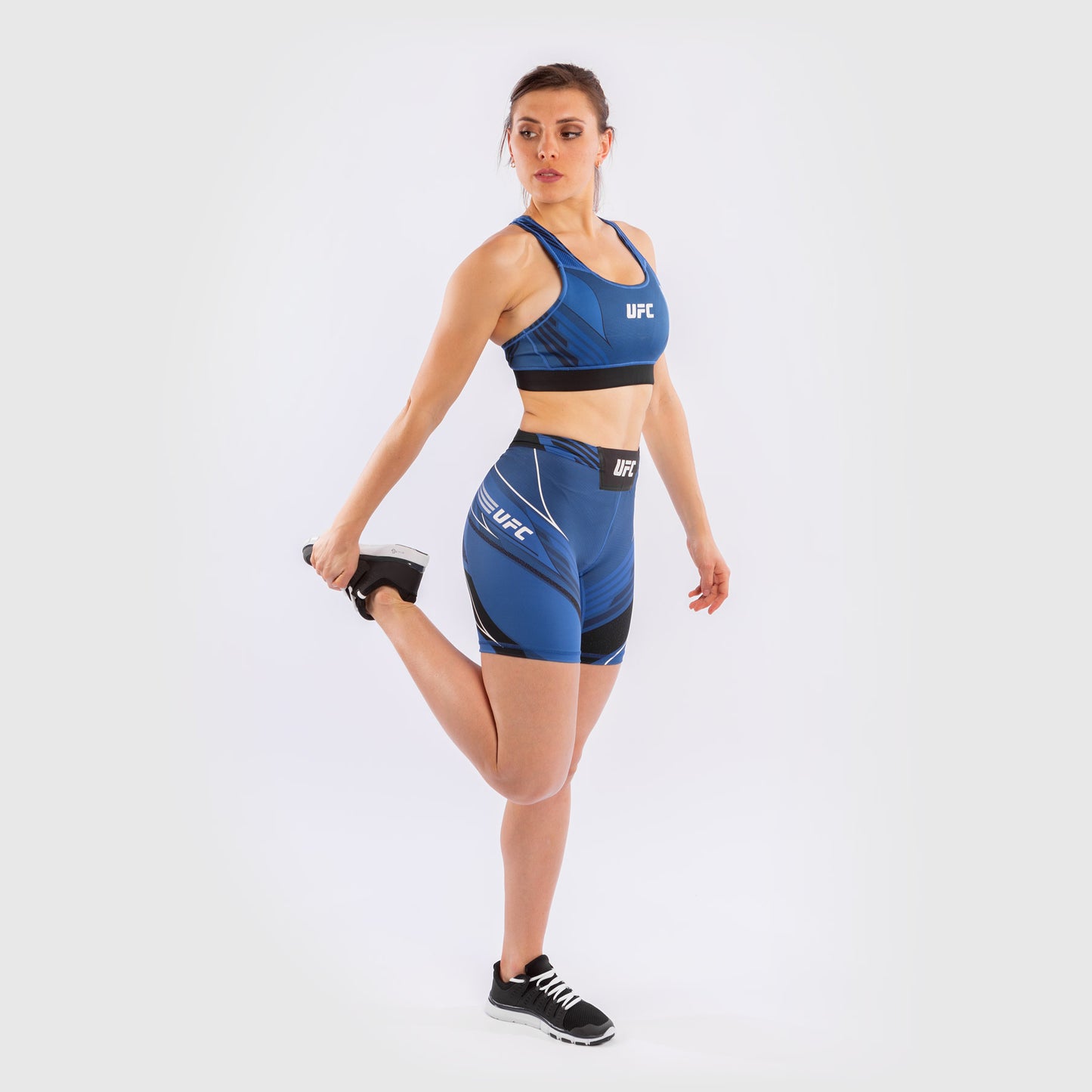 UFC Venum Authentic Fight Night 여성용 발리 투도 쇼츠 – 롱 핏 – 블루