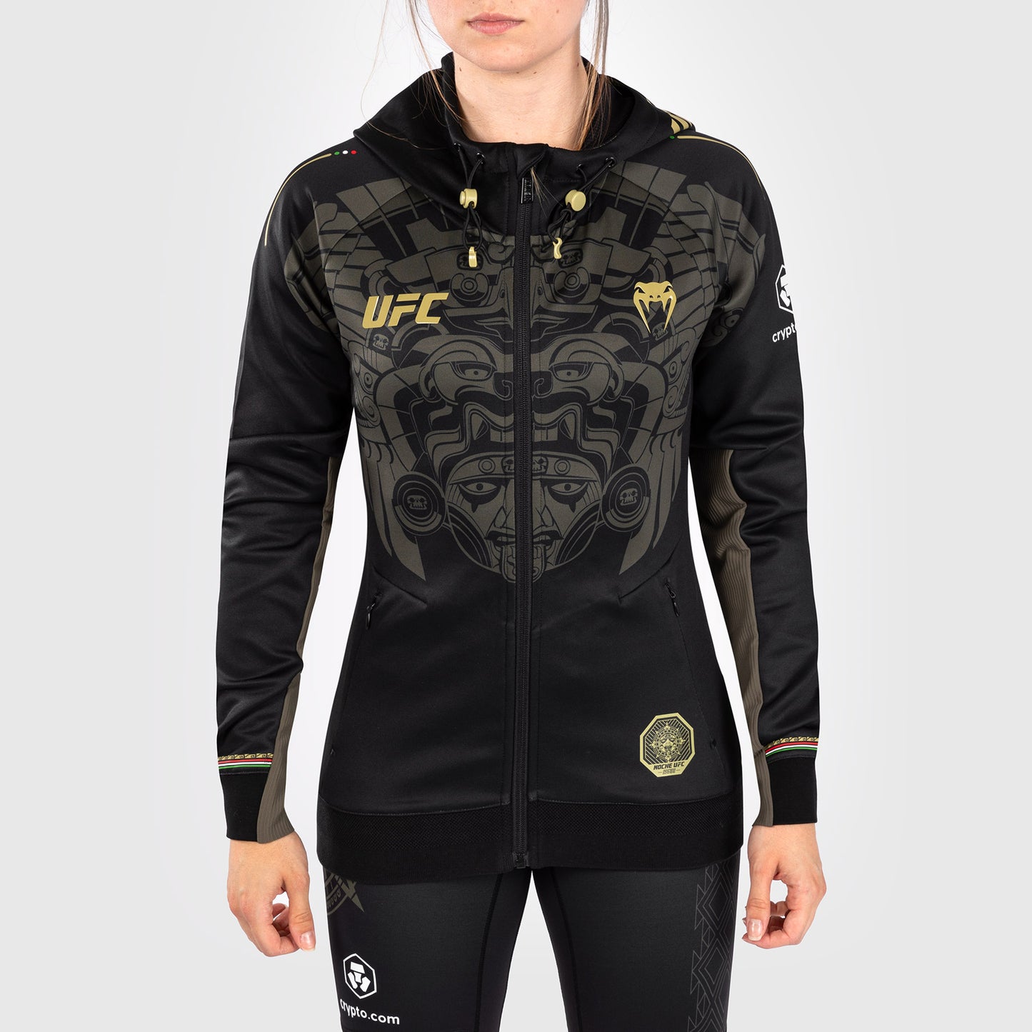 Noche UFC By Venum Authentic Fight Night 여성용 워크아웃 후디 – 블랙