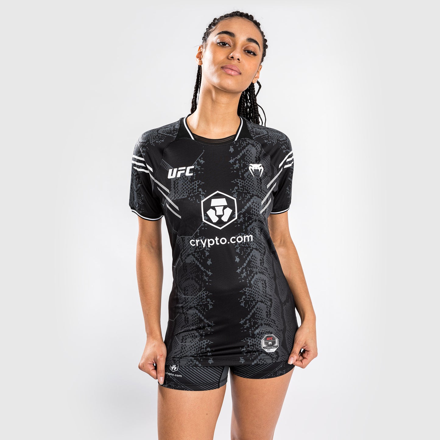 UFC Adrenaline by Venum Authentic Fight Night 여성용 워크아웃 저지 – 블랙