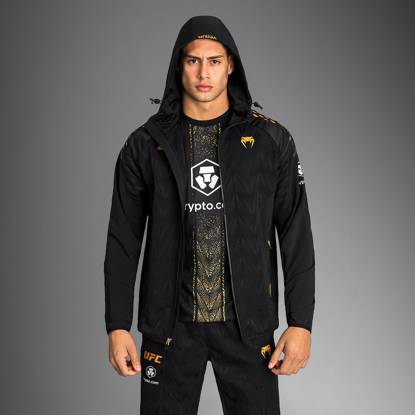 남성용 UFC Zenith by Venum Champion 오센틱 파이트 나이트 워크아웃 후디