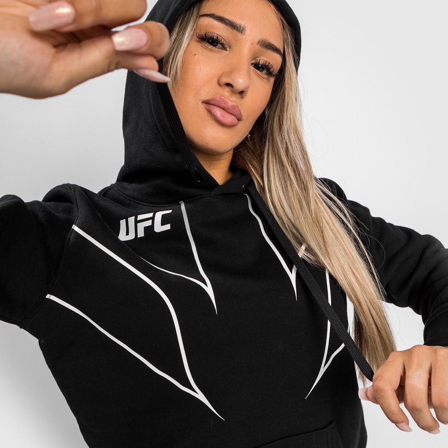 UFC Venum Fight Night 2.0 여성용 후드 티셔츠 – 블랙