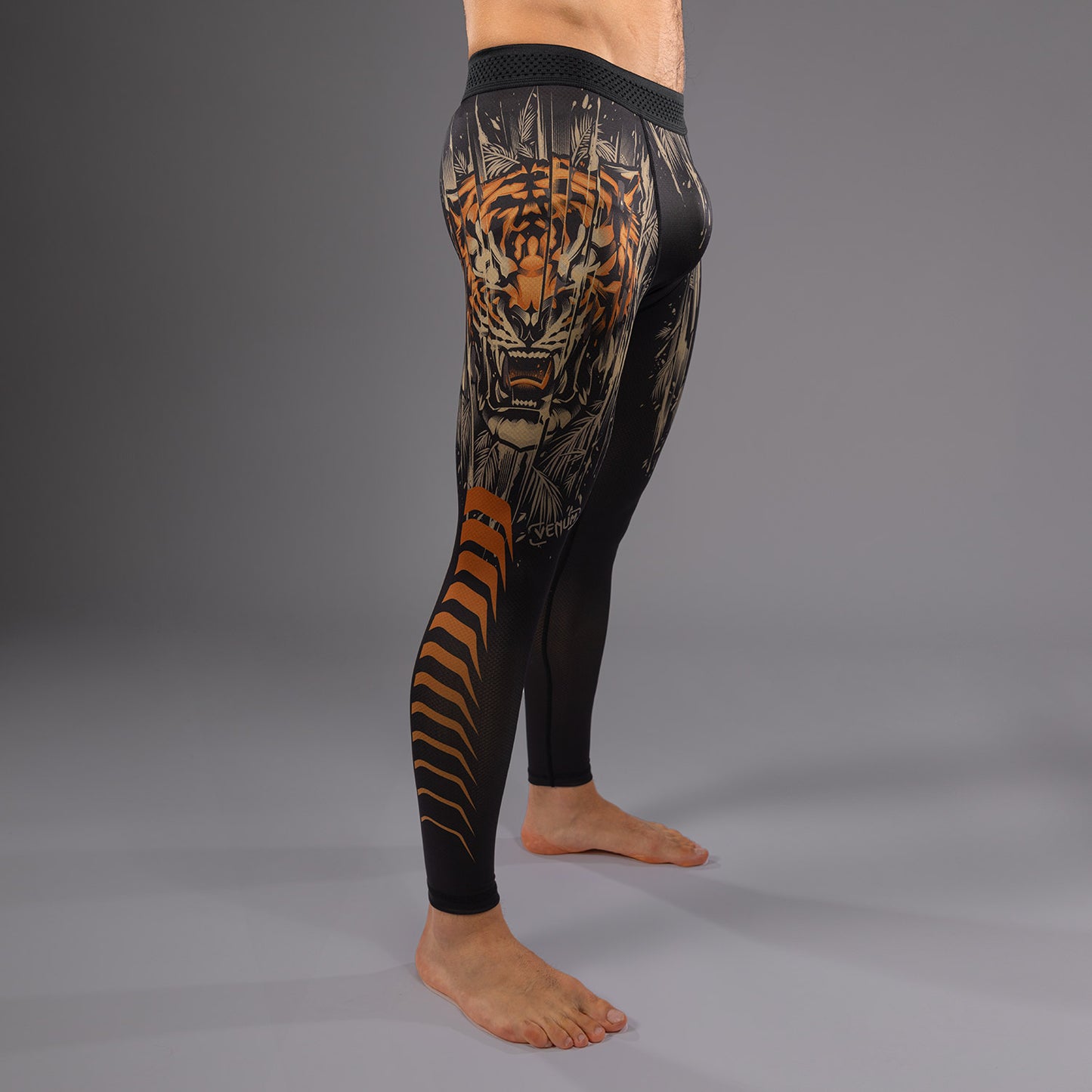 Venum Tiger 남성용 스패츠 – 블랙/네온 오렌지