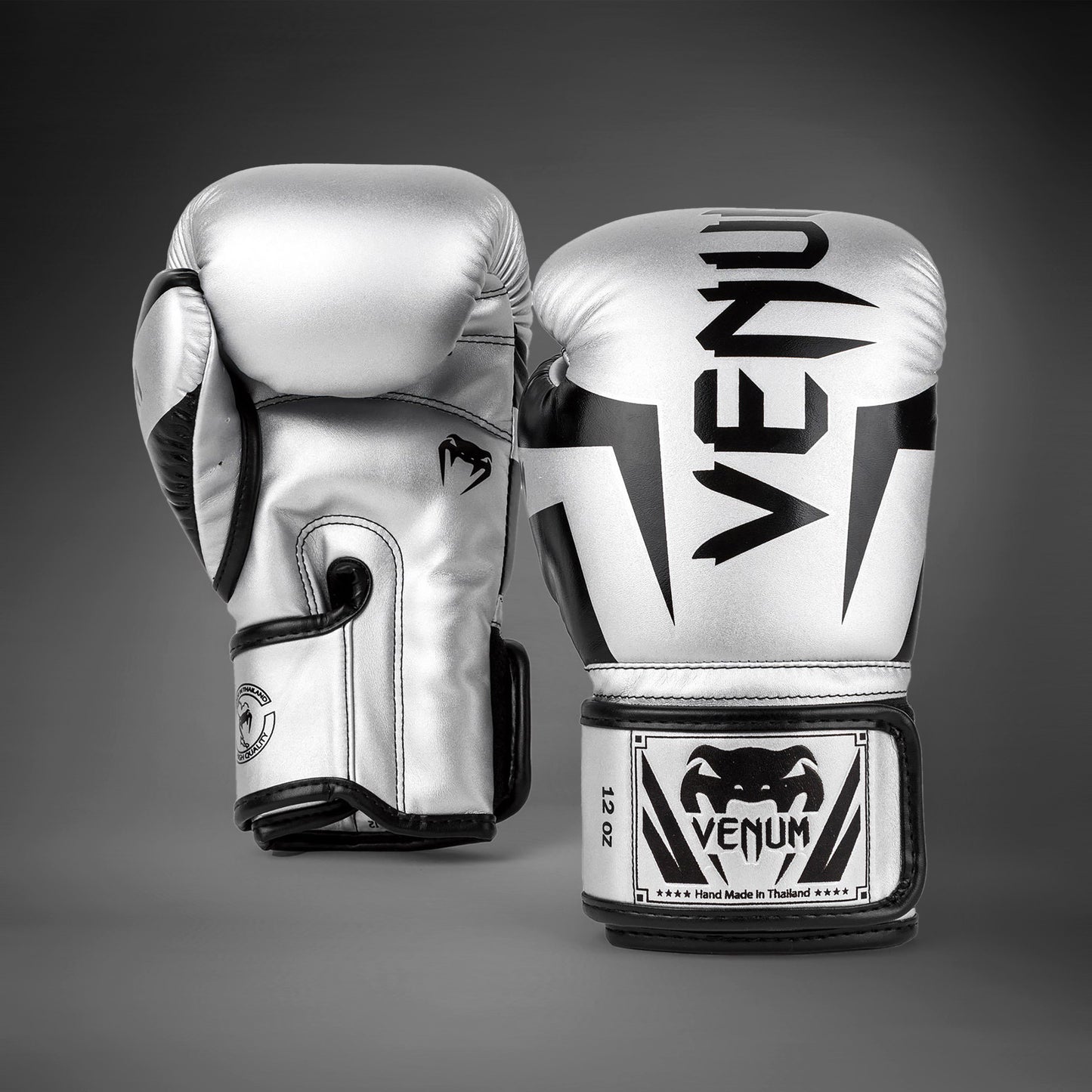 Venum Elite 복싱 글러브 – 실버/블랙