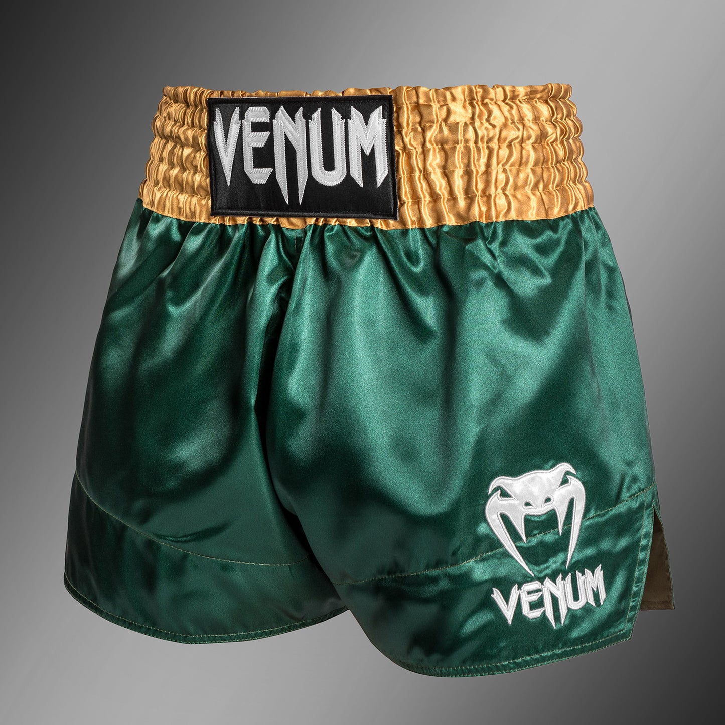 Venum Classic 무에타이 쇼츠 – 그린/골드/화이트