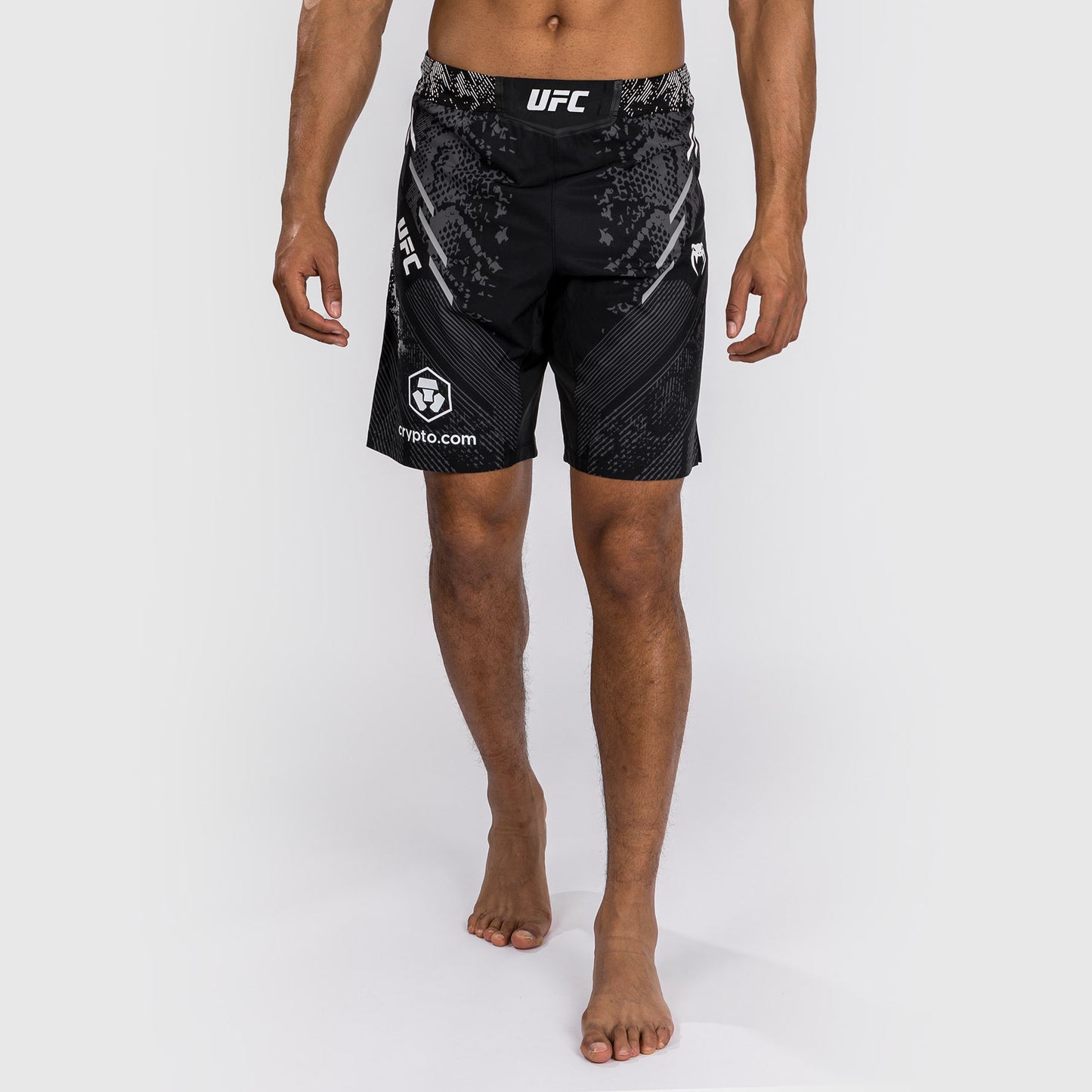UFC Adrenaline by Venum 남성용 파이트 쇼츠 – 롱 핏 – 블랙