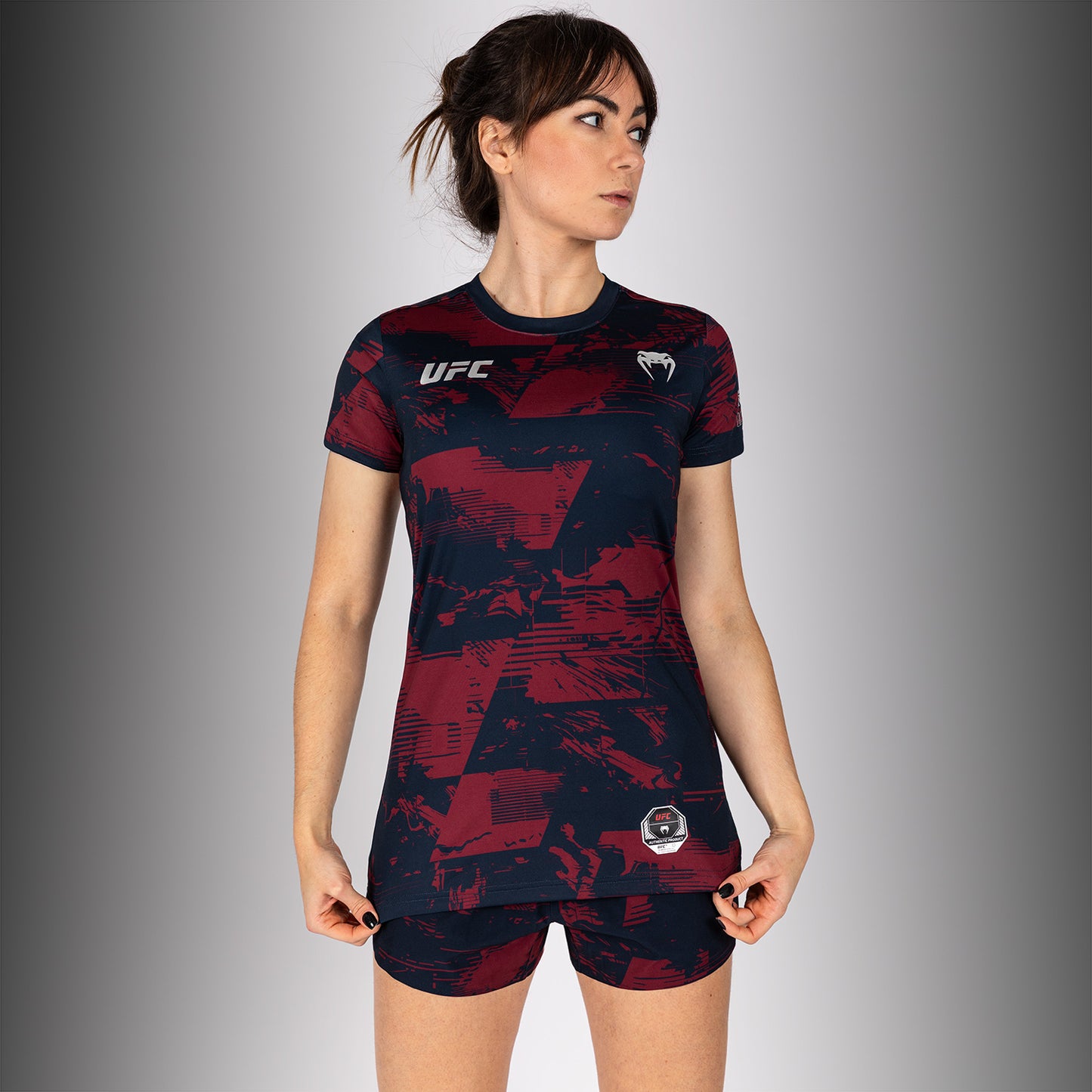 Women’s UFC Zenith by Venum 네이비 블루 오센틱 파이트 위크 퍼포먼스 반팔 티셔츠