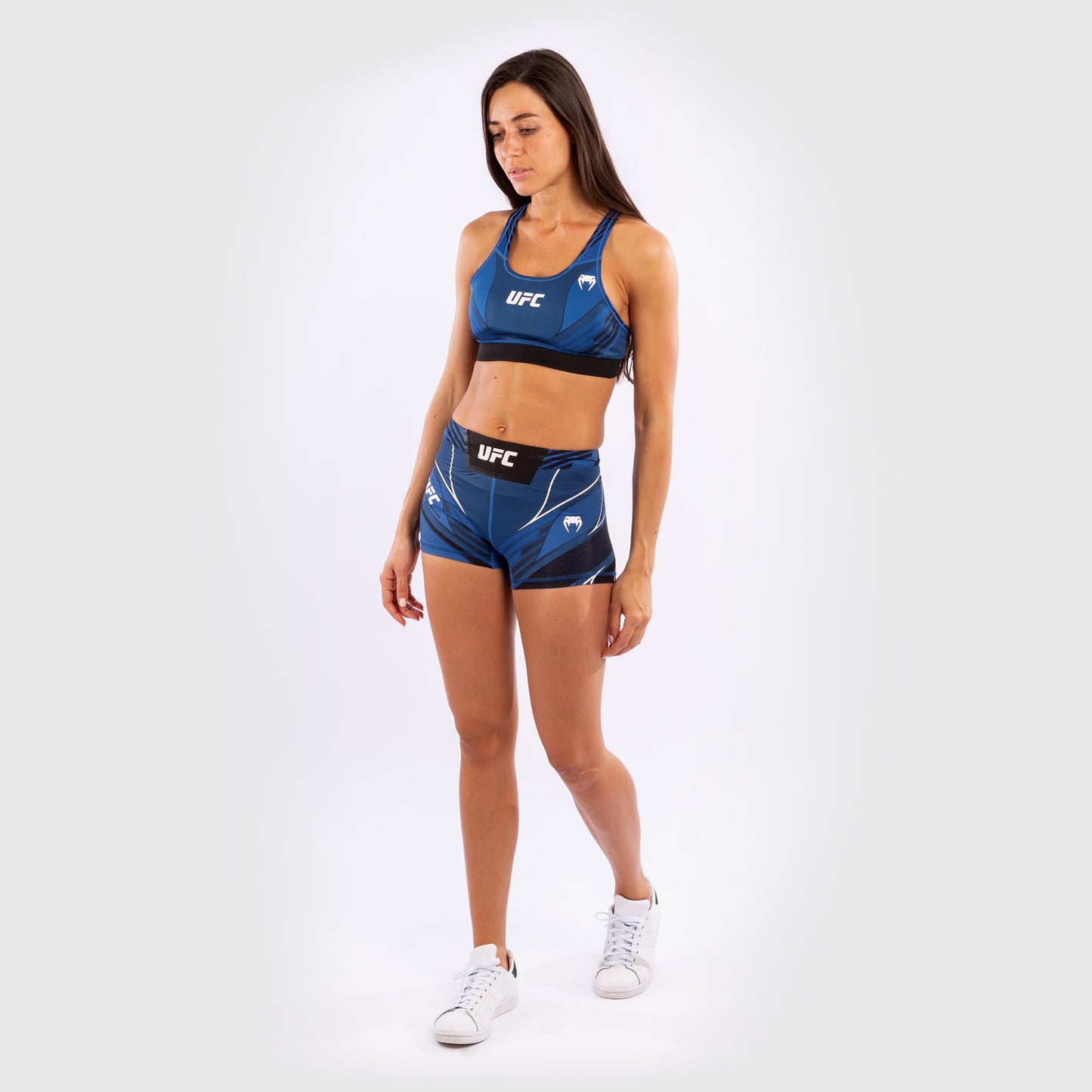 UFC Venum Authentic Fight Night 여성용 발리 투도 쇼츠 – 숏 핏 – 블루