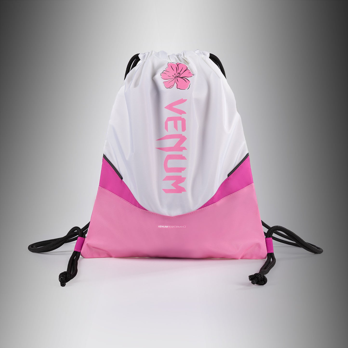 Venum Evo 2 플라워 드로스트링 백 (10-15L) – 화이트/캔디 핑크