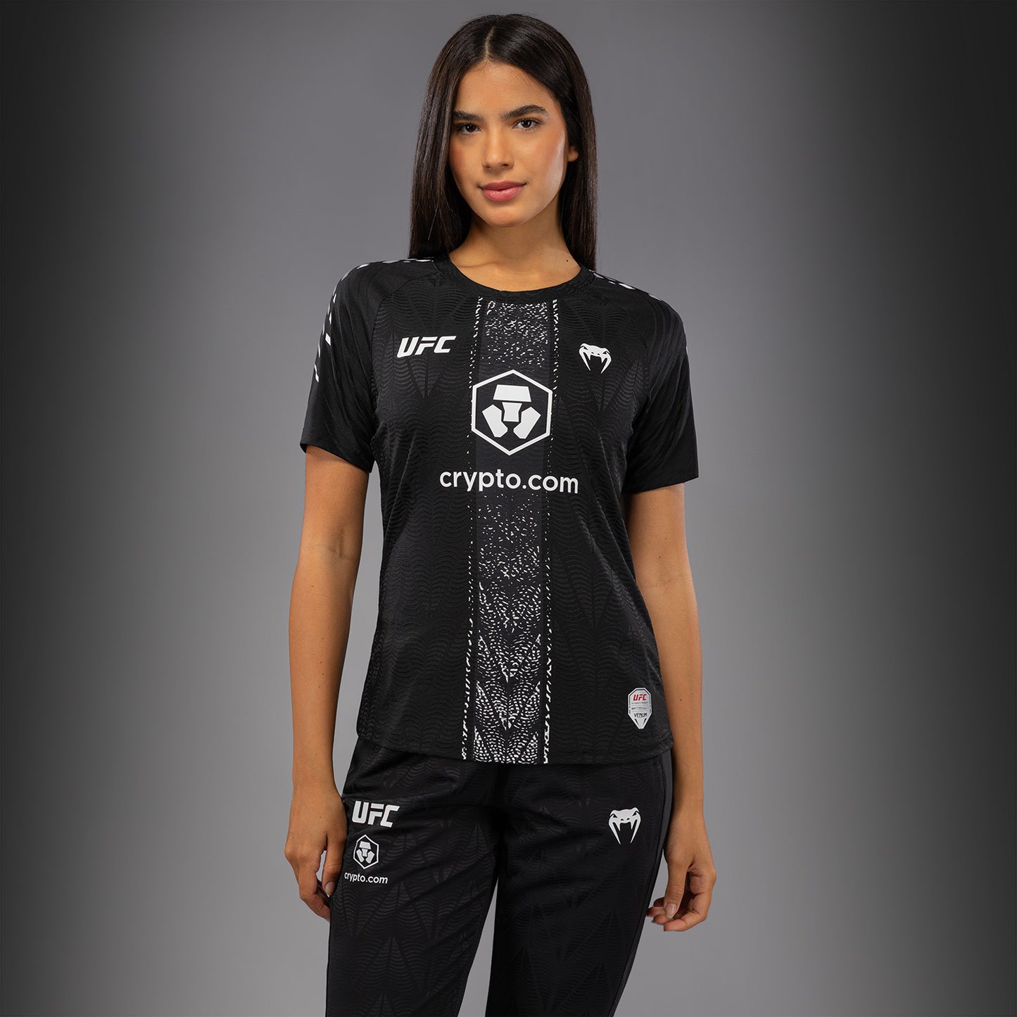 Women's UFC Zenith by Venum 오센틱 파이트 나이트 워크아웃 저지 – 블랙
