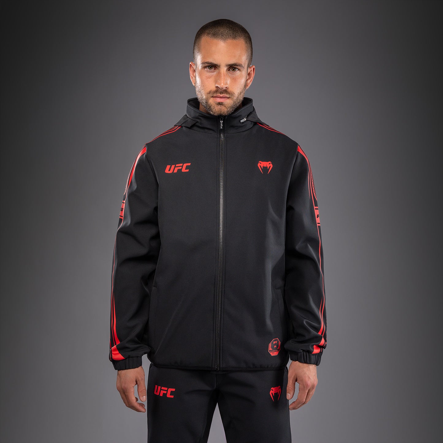 Venum UFC Unity by Venum Authentic Fight Week 남성 집업 후디 - 블랙