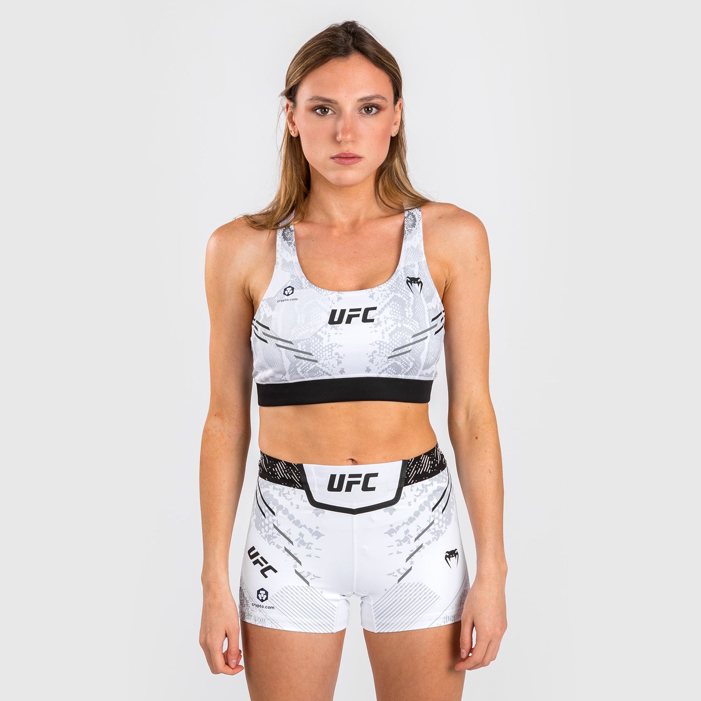 UFC Adrenaline by Venum Authentic Fight Night 여성용 스포츠 브라 – 화이트