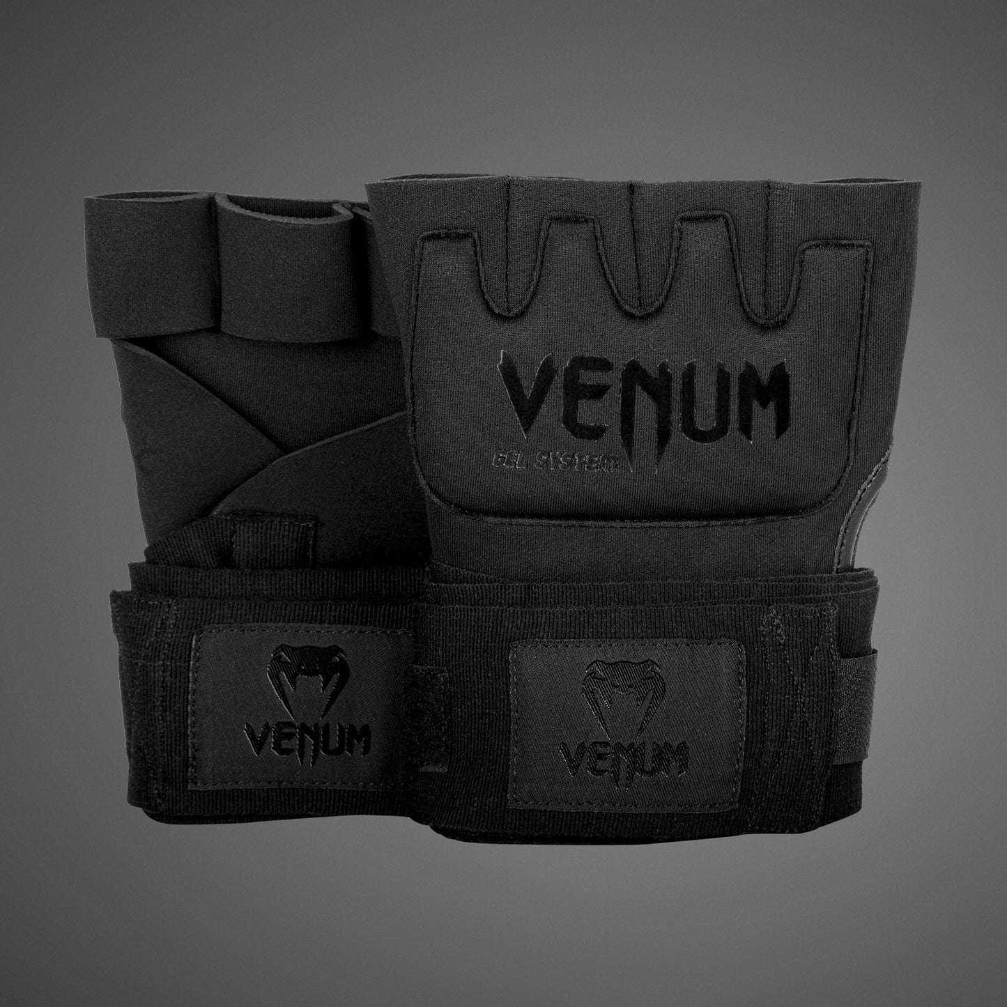 Venum Gel Kontact 퀵 랩 - 블랙/블랙