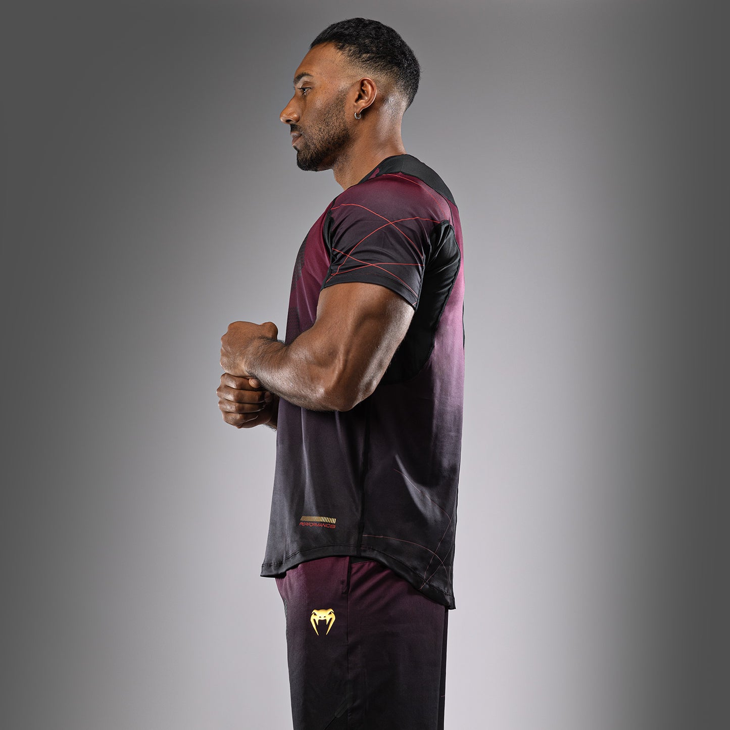 Venum Tactical XT 드라이 테크 티셔츠 – 블랙/버건디/골드