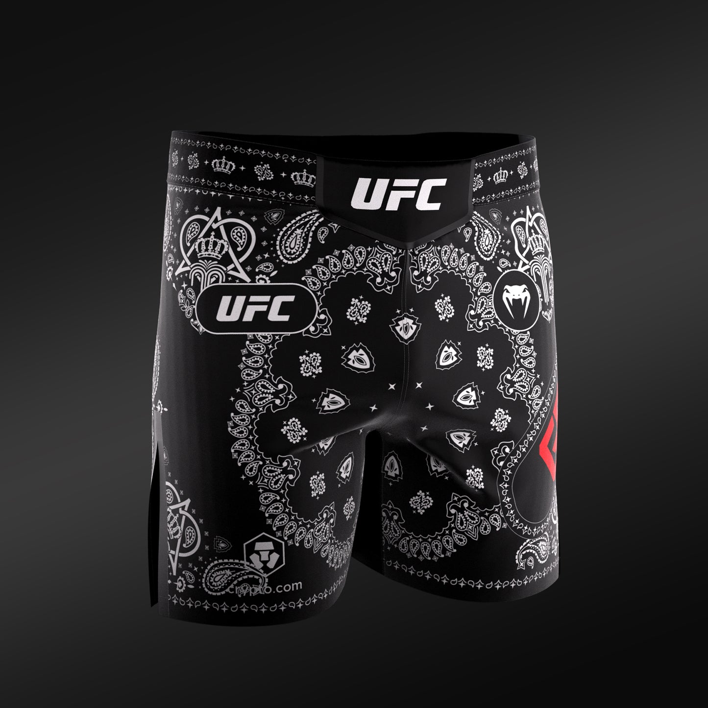 VENUM의 UFC Adrenaline Unrivaled King Green 남성용 발레 투두 반바지 - 블랙